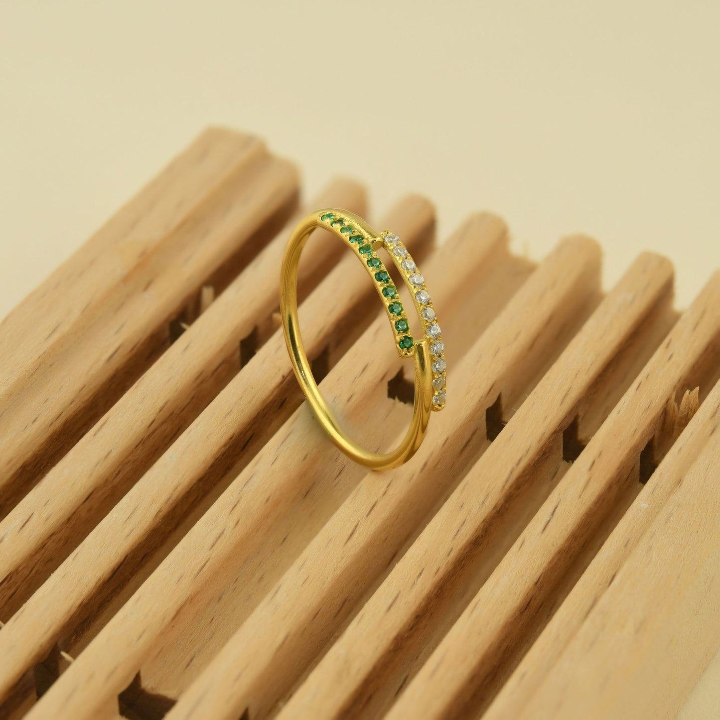 14K Gold Mini Emerald Ring - 2S226EMEDIA
