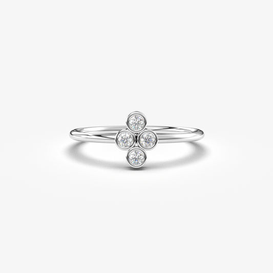 14K Gold Delicate Diamond Ring - 2S107