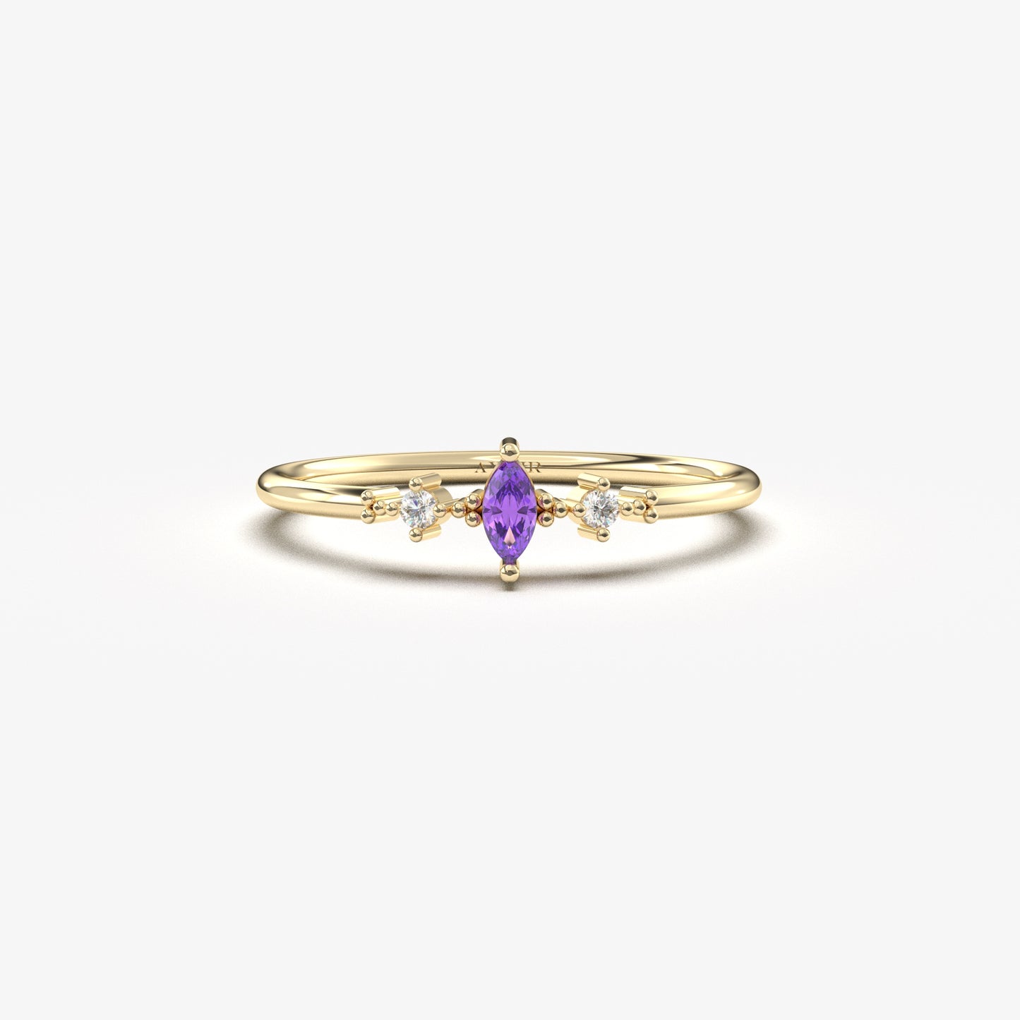 14K Gold Marquise Amethyst Ring - 2S111AME