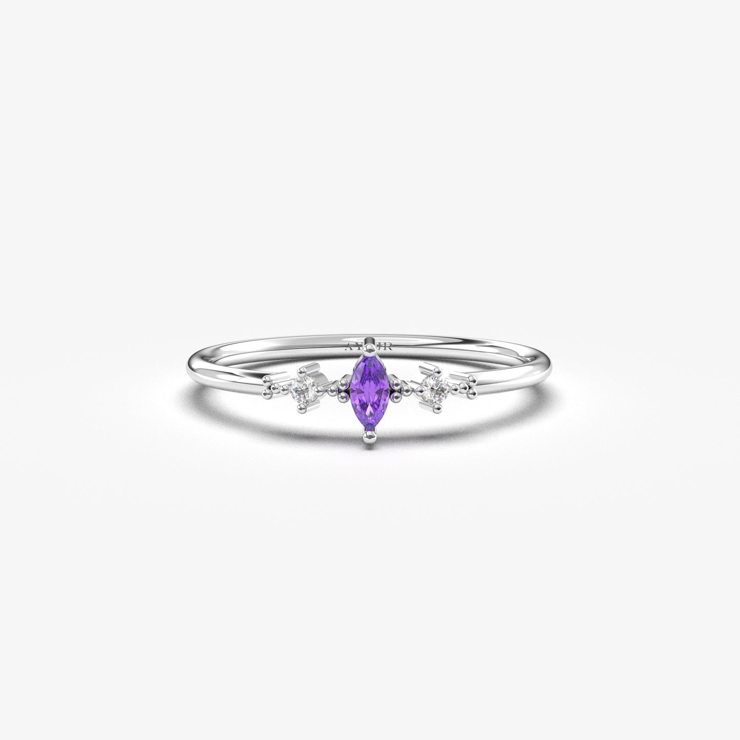 14K Gold Marquise Amethyst Ring - 2S111AME
