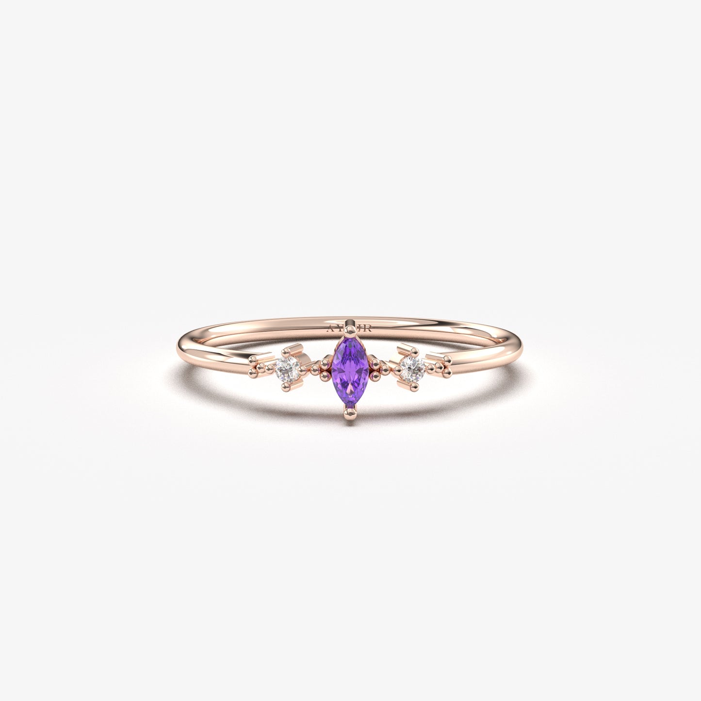 14K Gold Marquise Amethyst Ring - 2S111AME