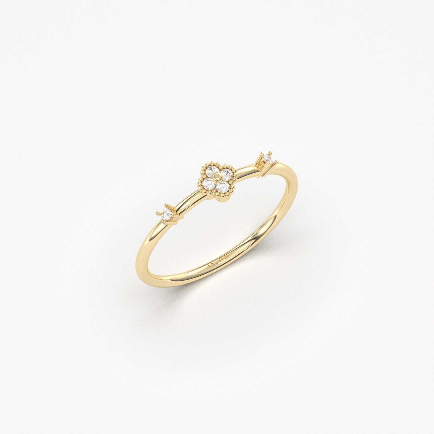 10K Gold Delicate Diamond Ring - 2S119