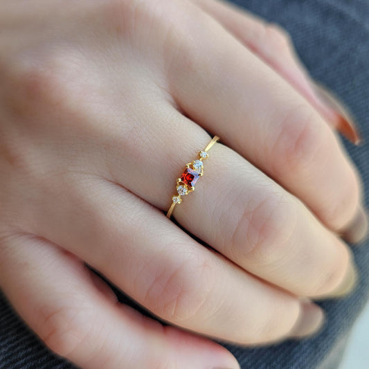 18K Gold Princess Garnet Ring - 2S122GAR