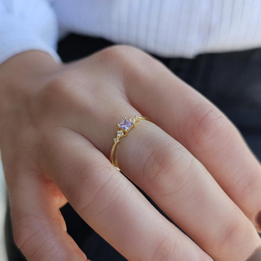 18K Gold Princess Lavender Ring - 2S122LAV