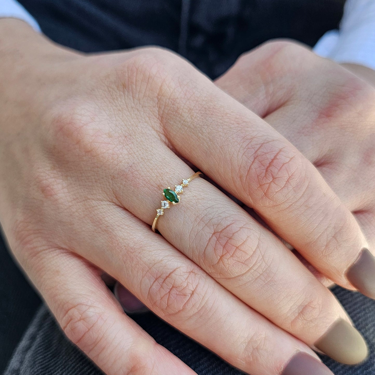 14K Gold Marquise Emerald Ring - 2S124EME