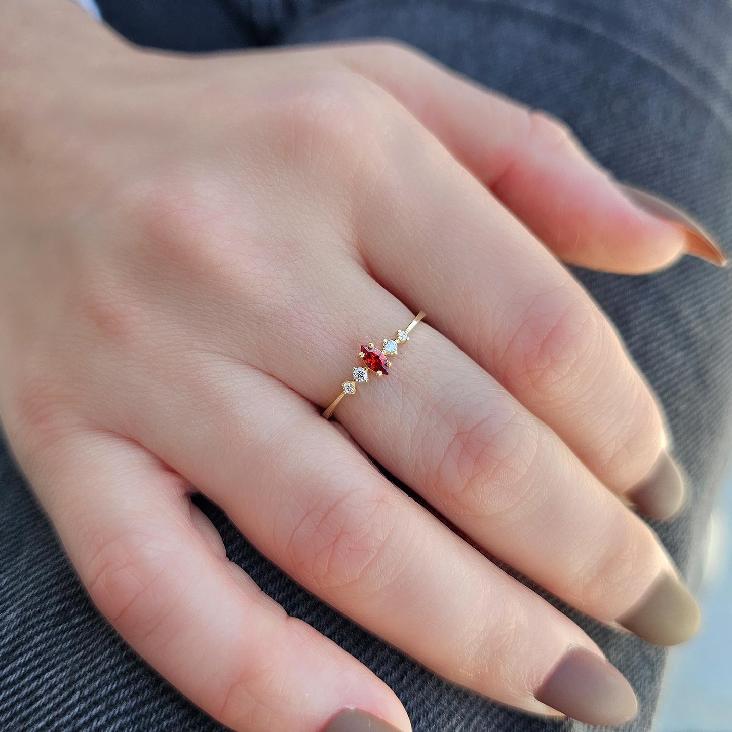 14K Gold Garnet Ring - 2S124GAR