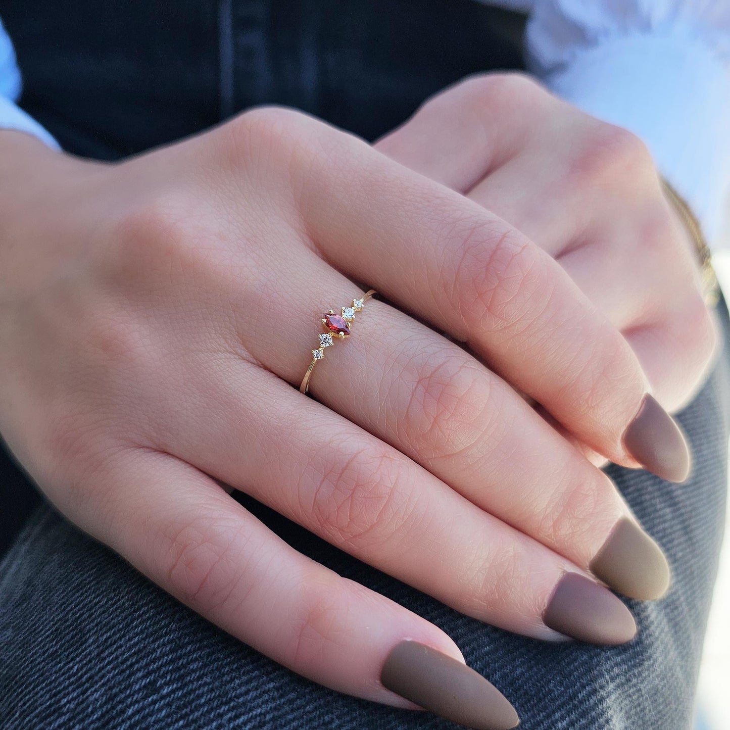 14K Gold Garnet Ring - 2S124GAR
