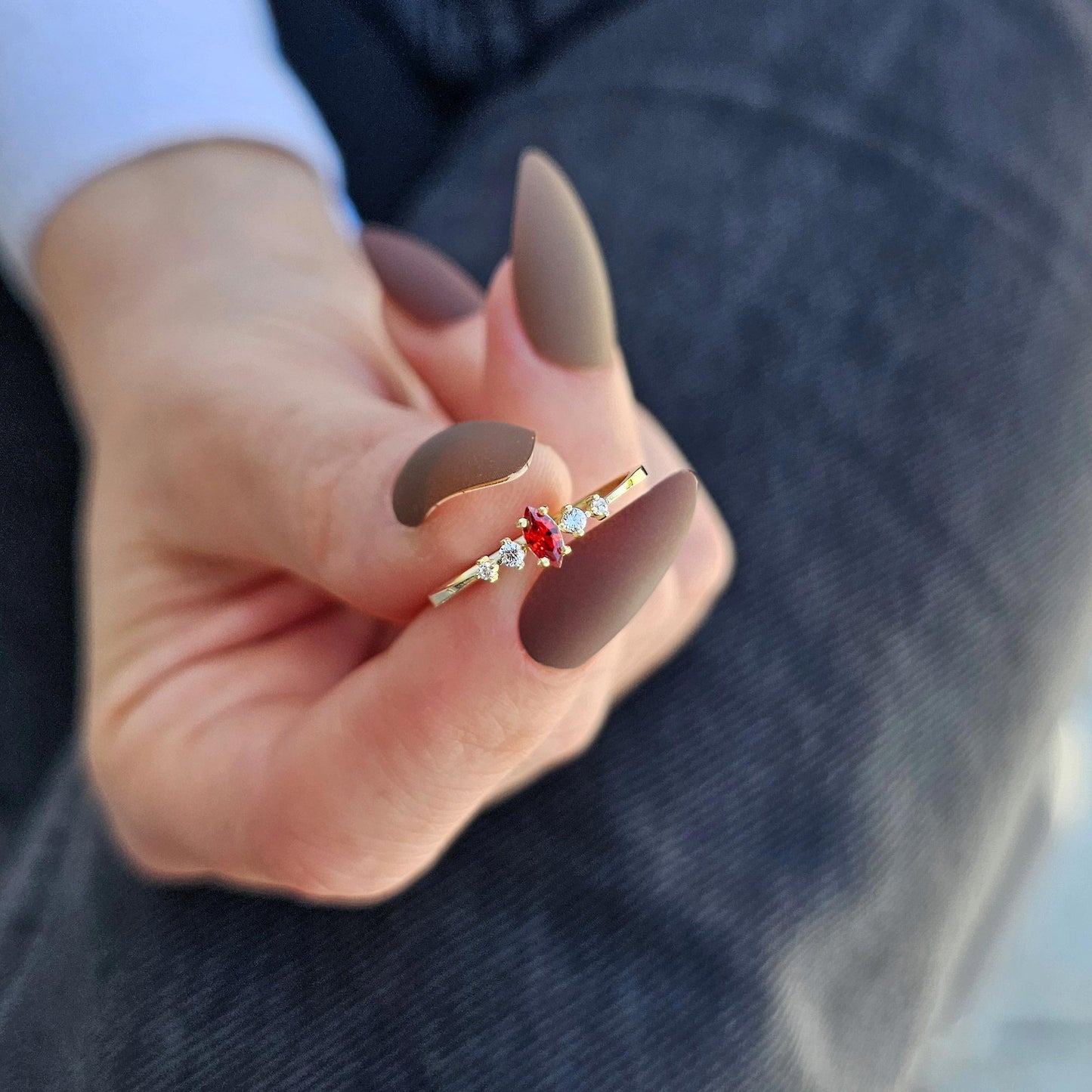 14K Gold Garnet Ring - 2S124GAR