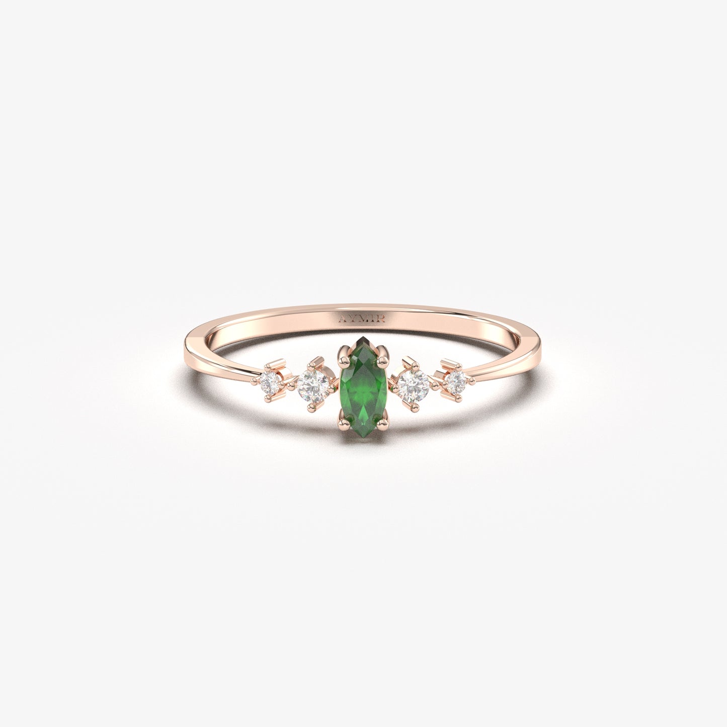 14K Gold Marquise Emerald Ring - 2S124EME