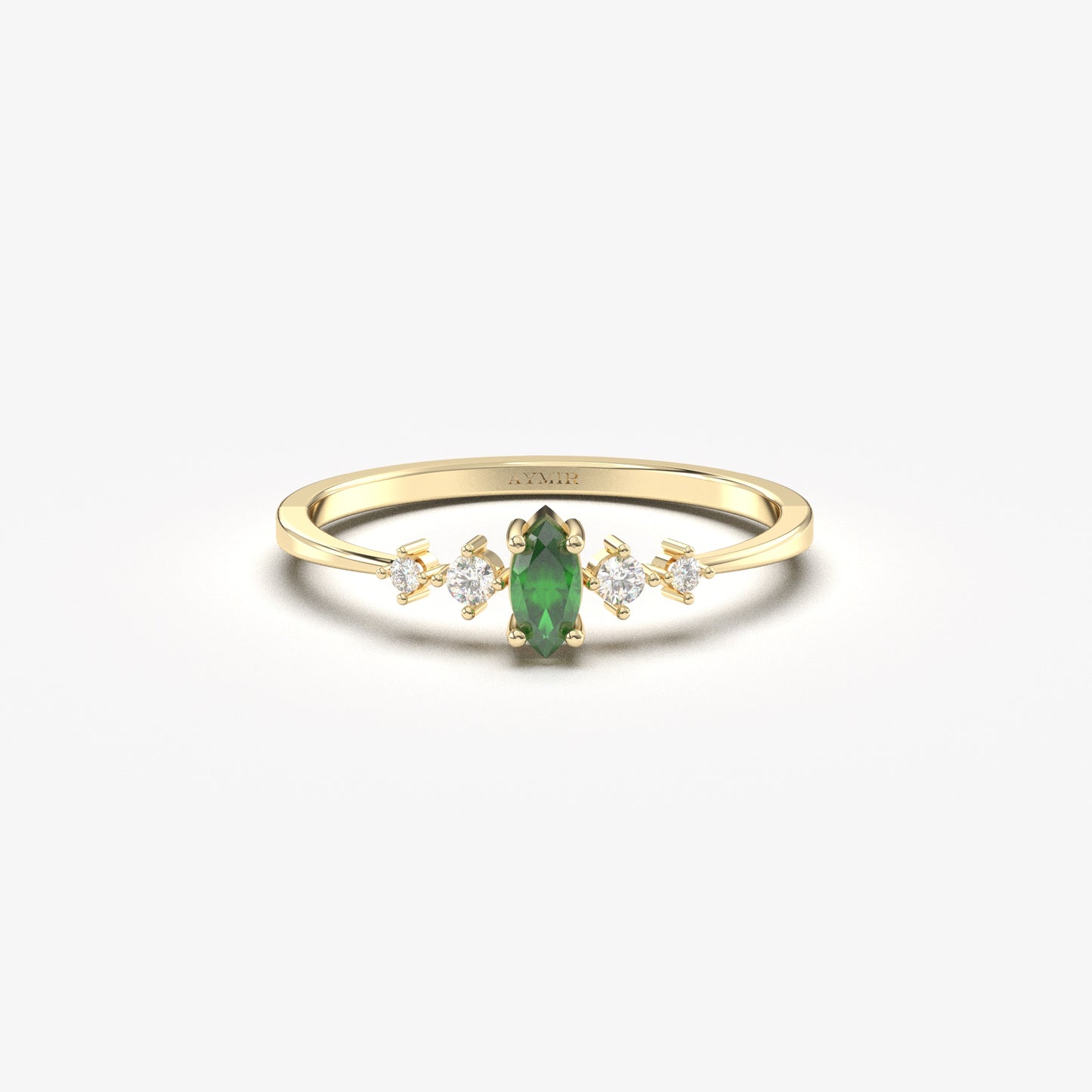 14K Gold Marquise Emerald Ring - 2S124EME