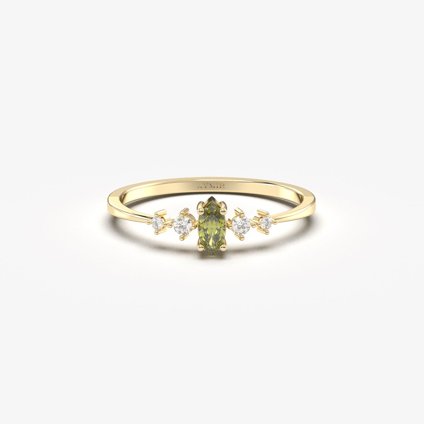 14K Gold Marquise Peridot Ring - 2S124PER