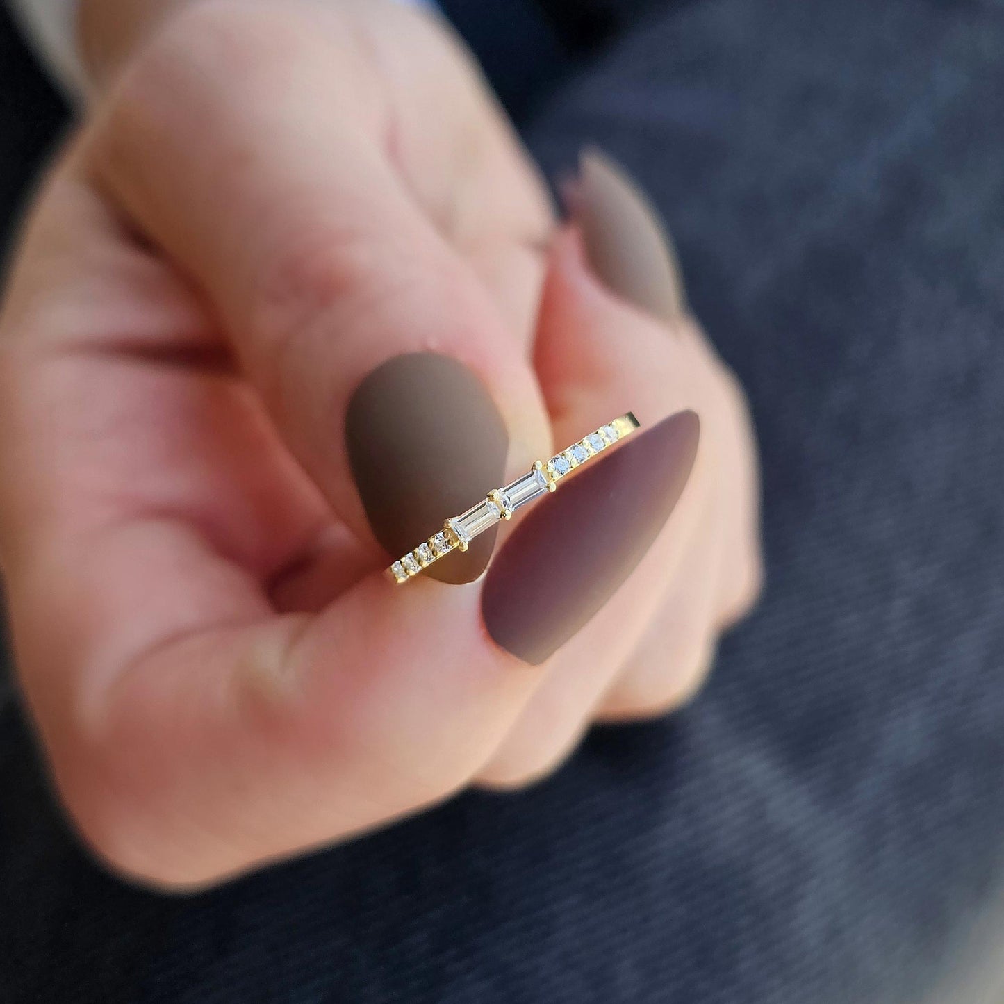 10K Gold Baguette CZ Ring - 2S16DIA