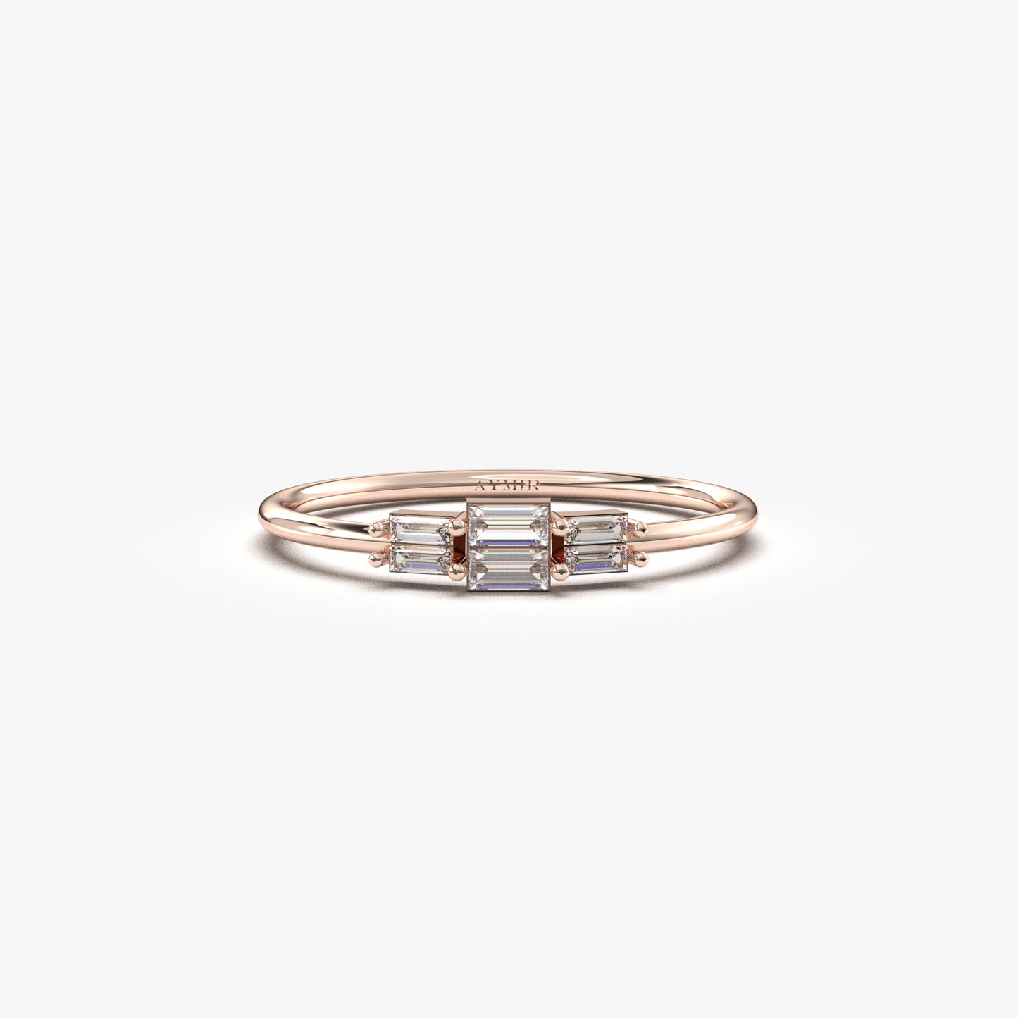 14K Gold Baguette Diamond Promise Ring - 2S160