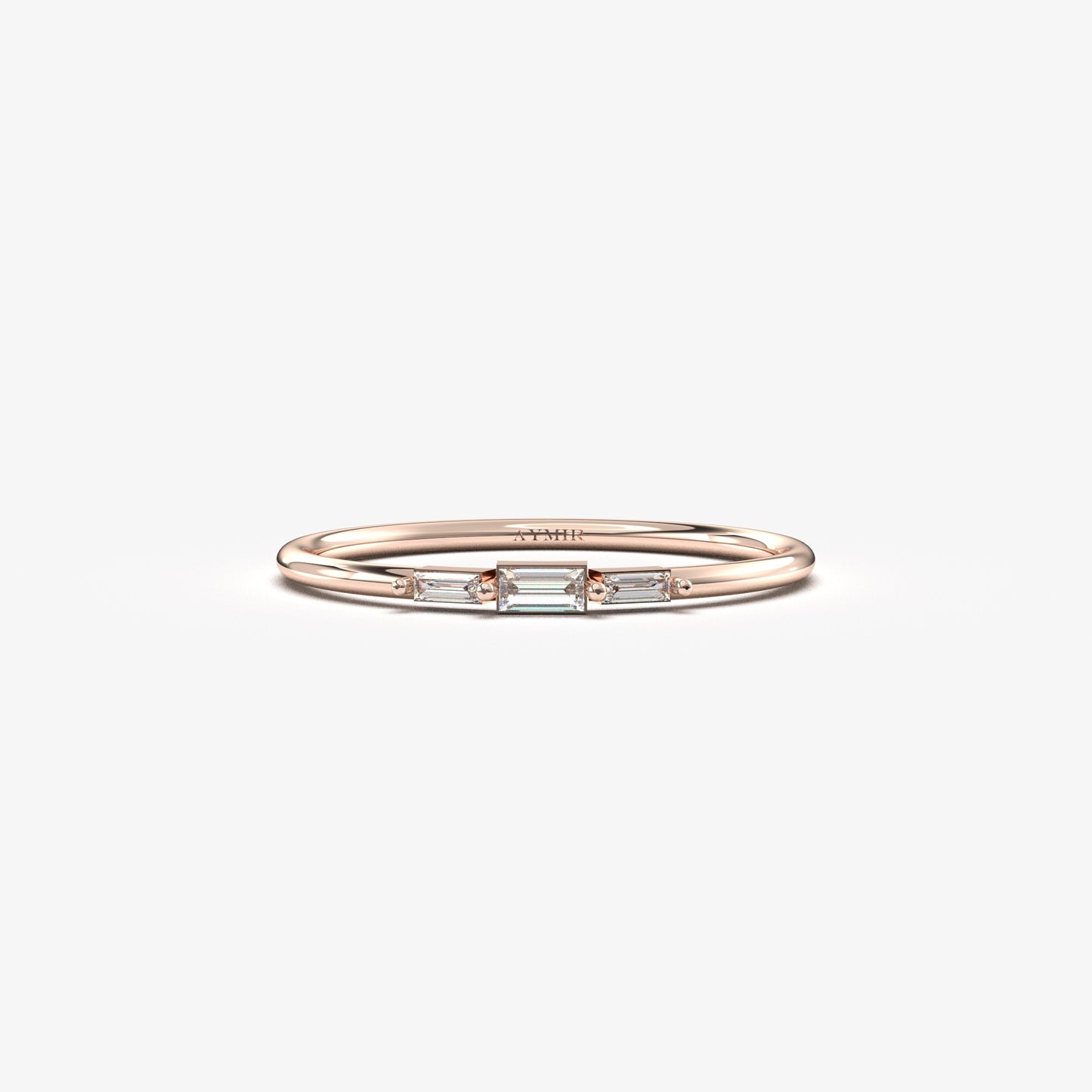 18K Gold Mini Baguette Diamond Ring - 2S159