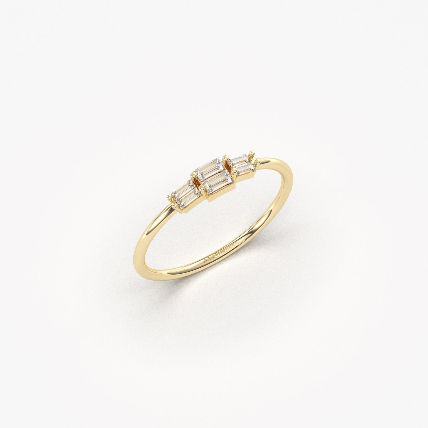 14K Gold Baguette Diamond Promise Ring - 2S160