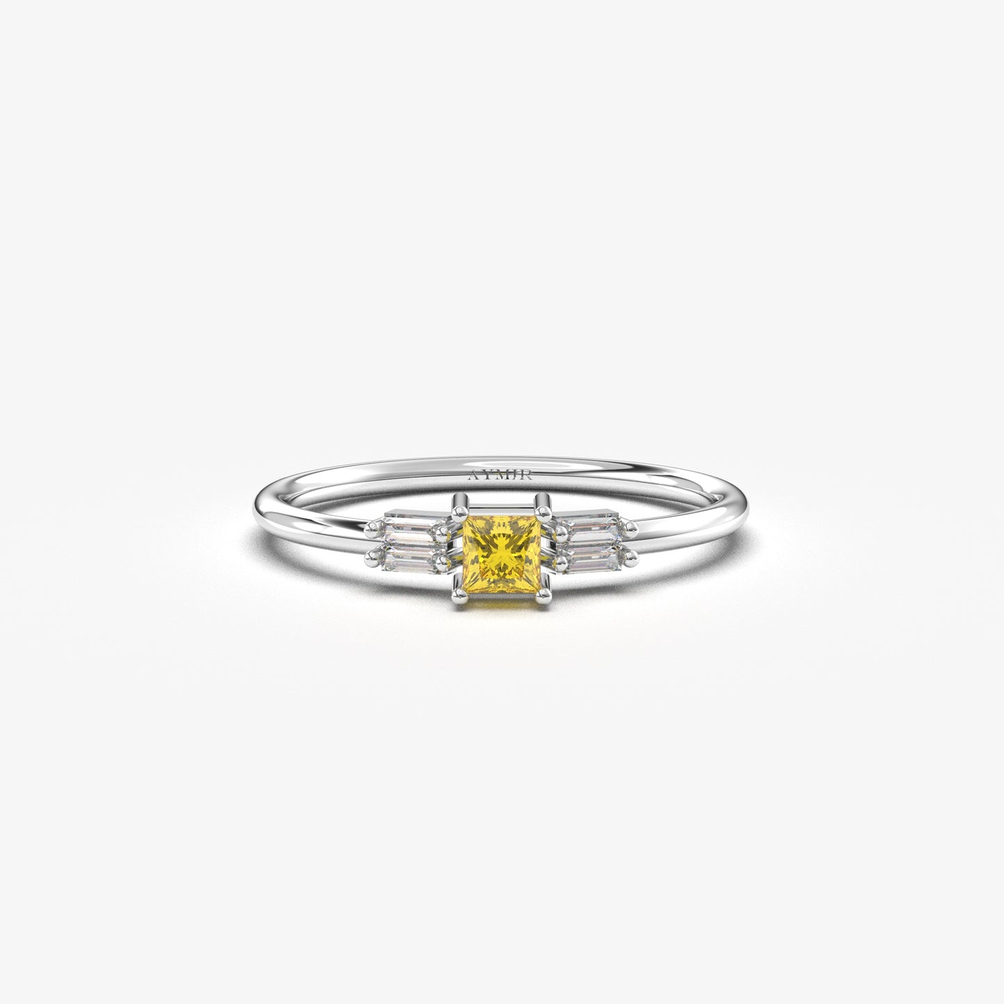 14K Gold Citrine Baguette CZ Ring - 2S162CIT