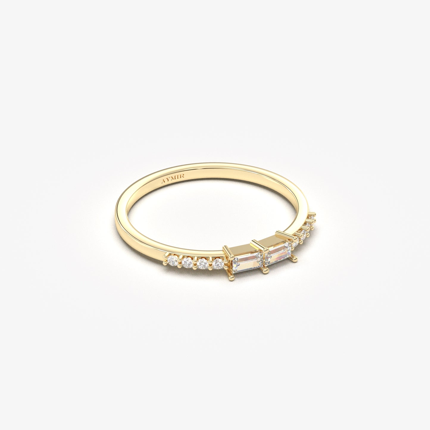 10K Gold Baguette CZ Ring - 2S16DIA