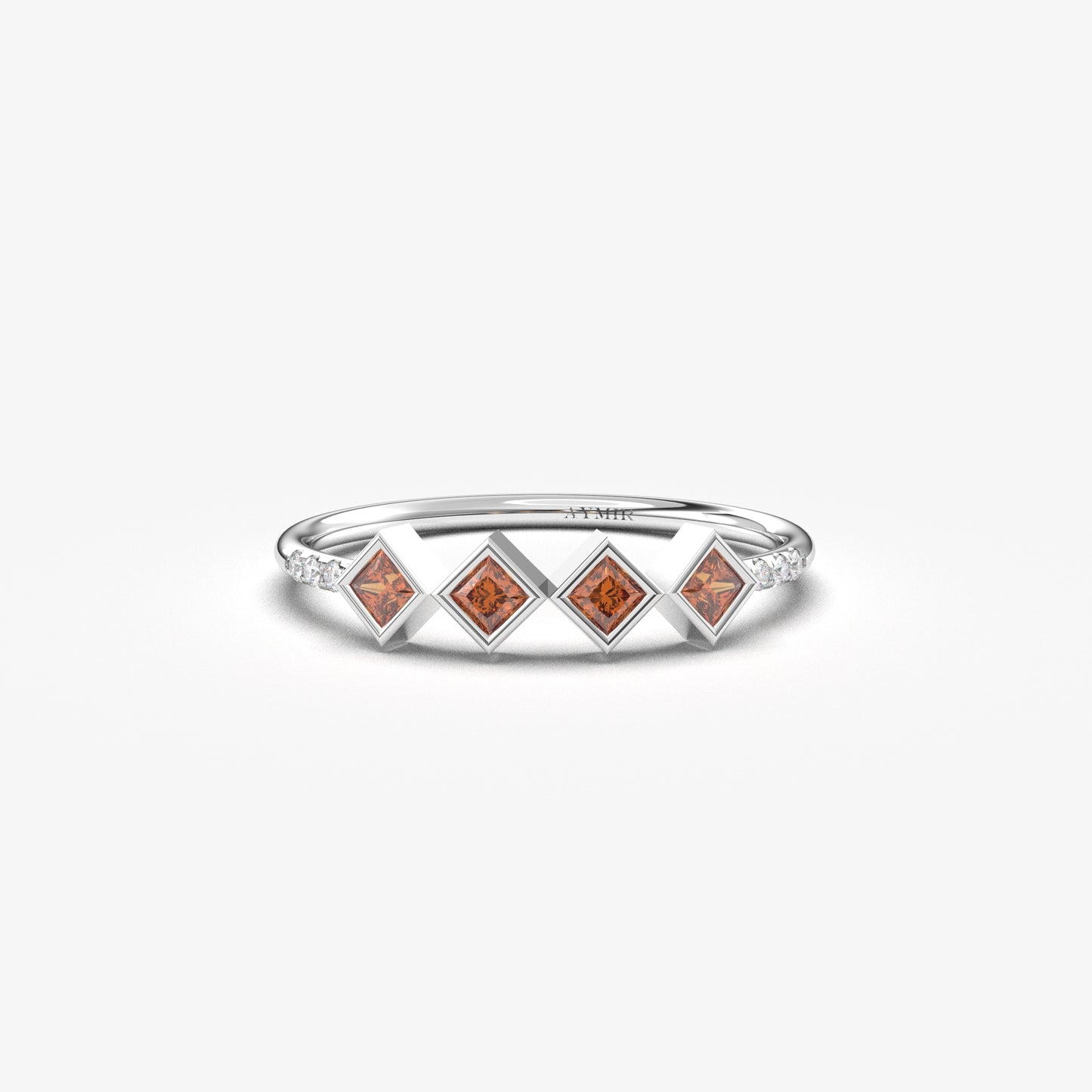 14K Gold Square Cut Garnet Ring - 2S170GAR