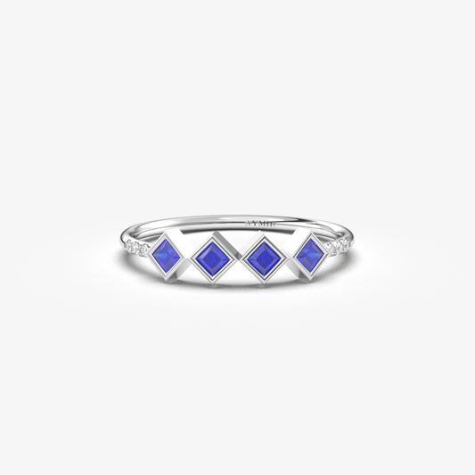 18K Blue Sapphire Gold Ring - 2S170SAF