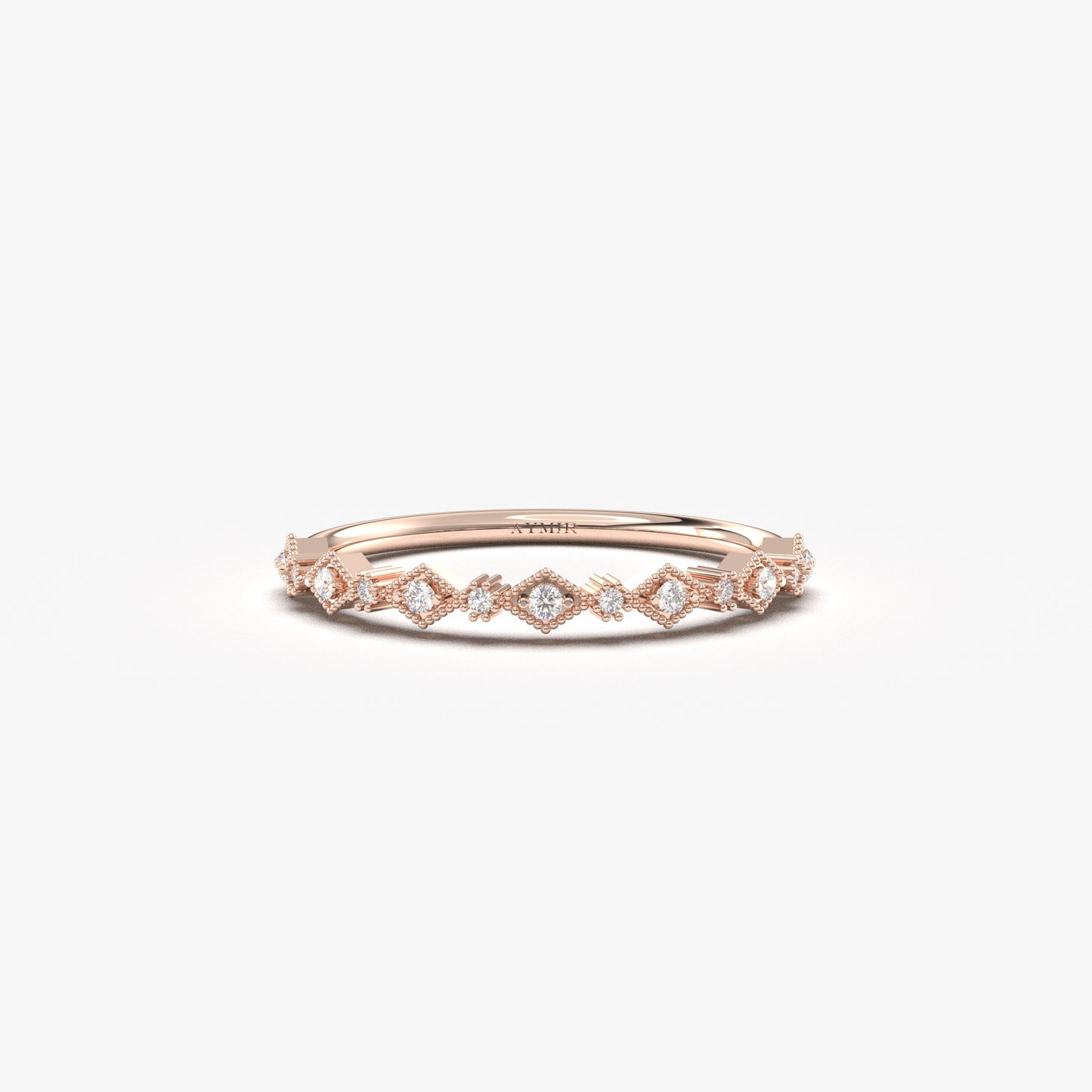 10K Gold Tiny Stackable Diamond Ring - 2S17