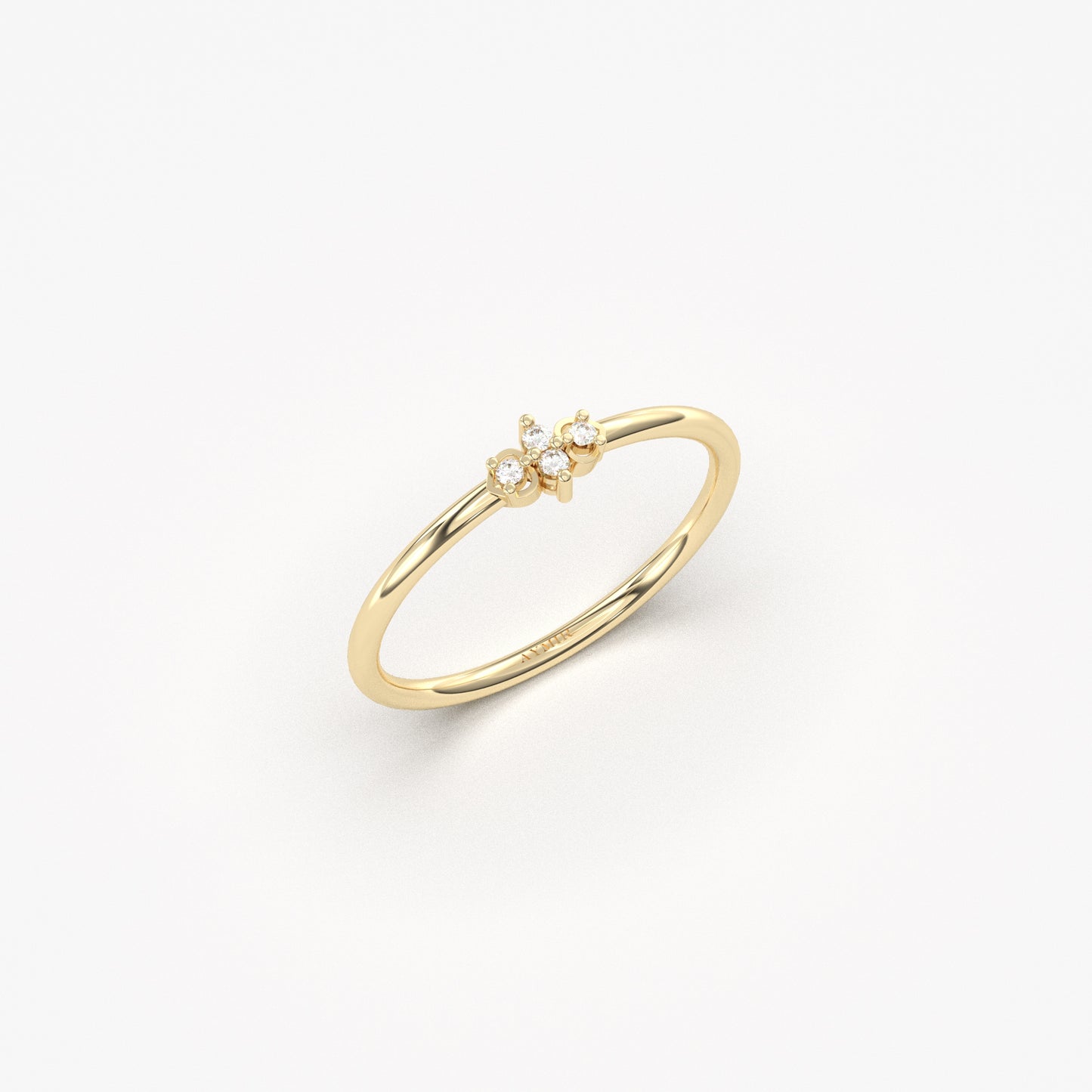 18K Solid Gold Diamond Stacking Ring - 2S193