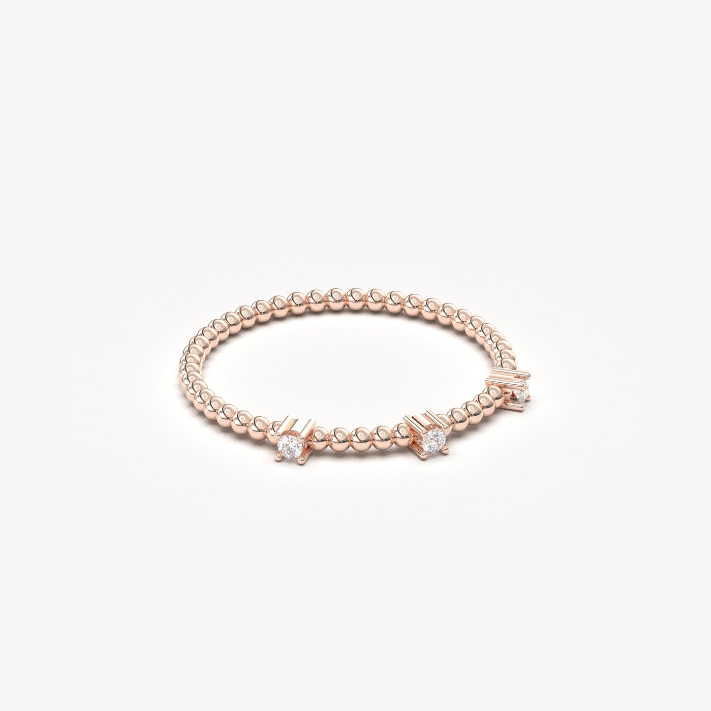 18K Gold Bubble Band Diamond Ring - 2S202