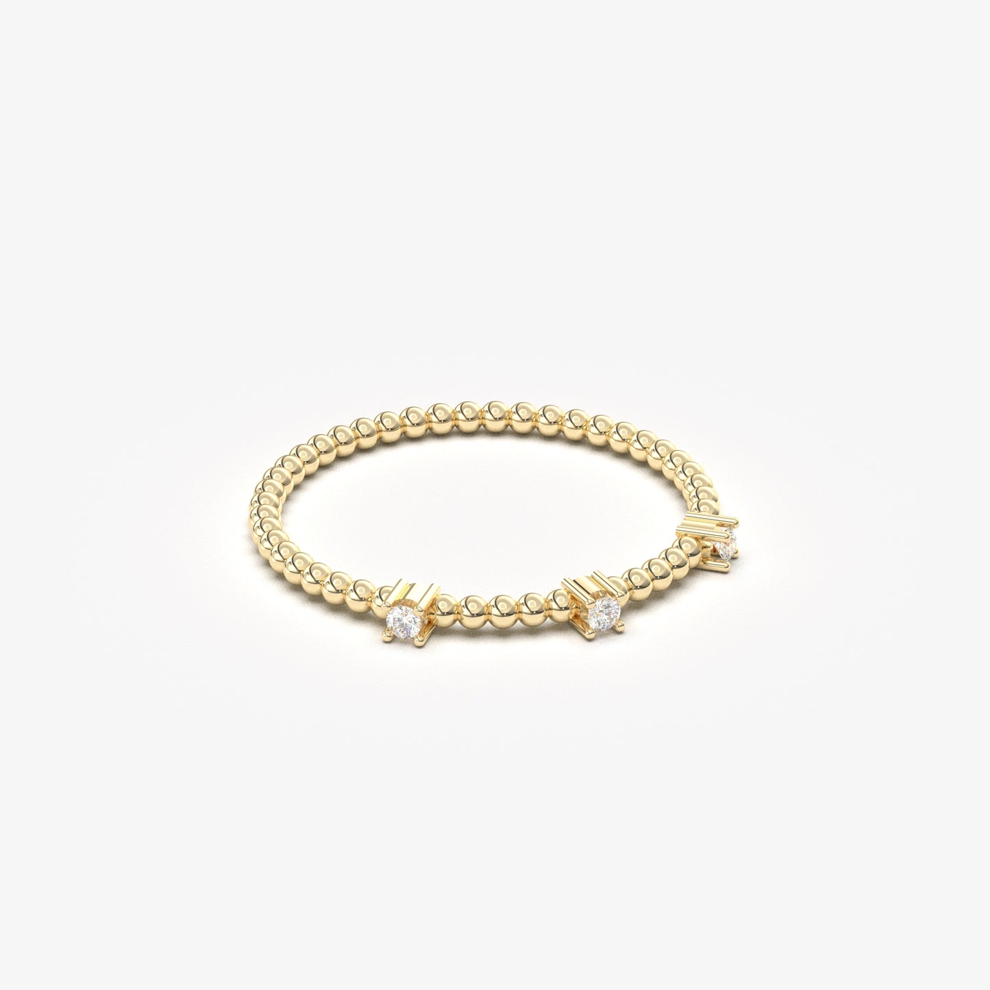 18K Gold Bubble Band Diamond Ring - 2S202