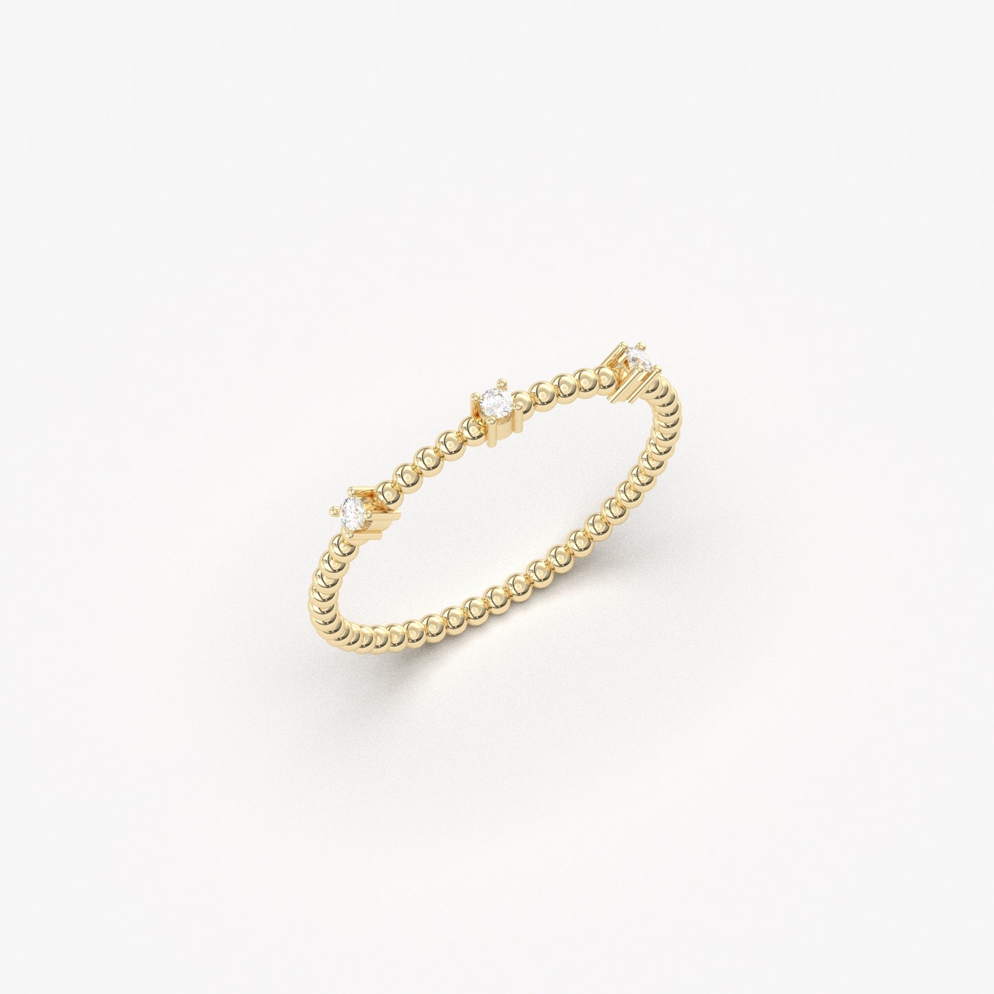 18K Gold Bubble Band Diamond Ring - 2S202