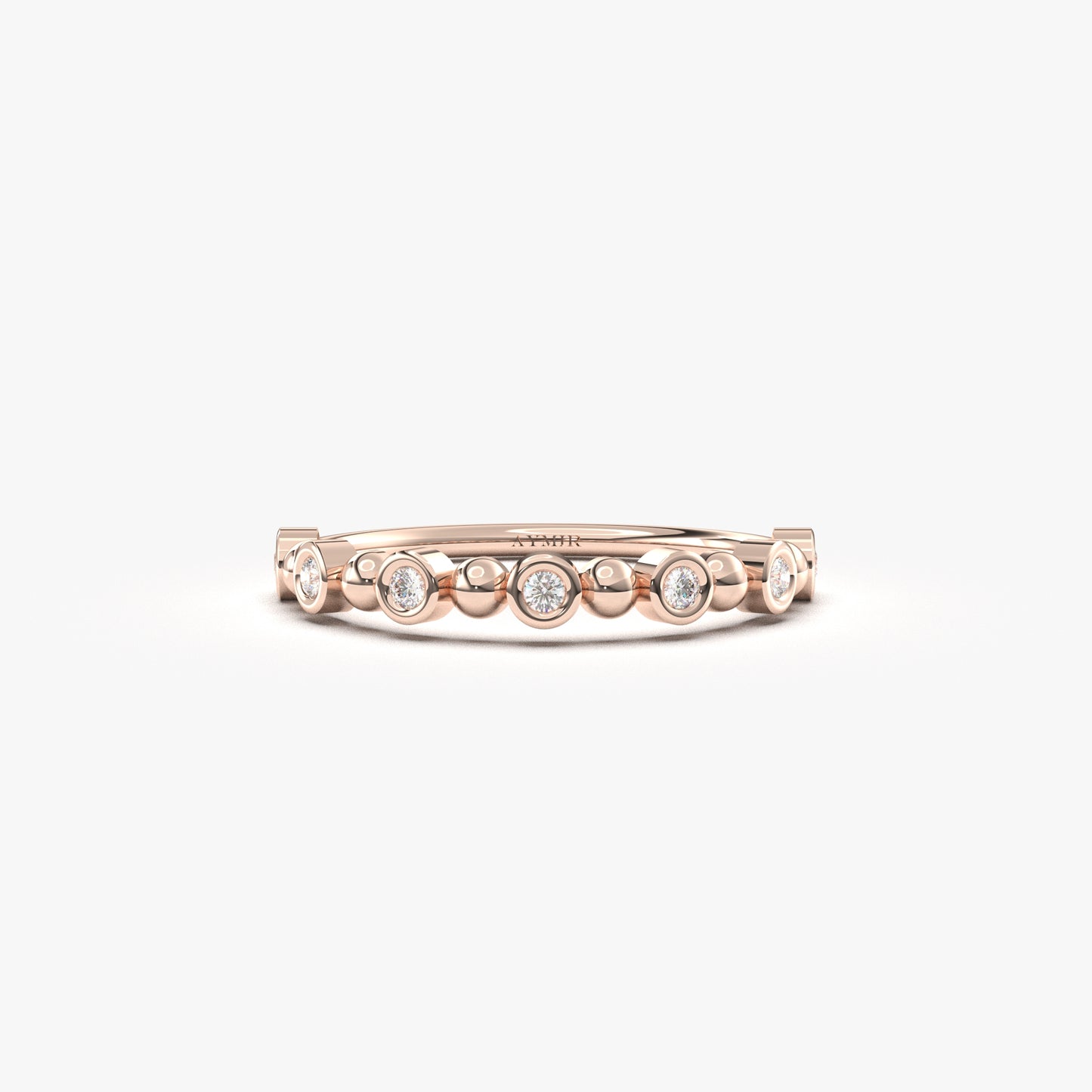 18K Gold Bubble Stack Ring - 2S211DIA