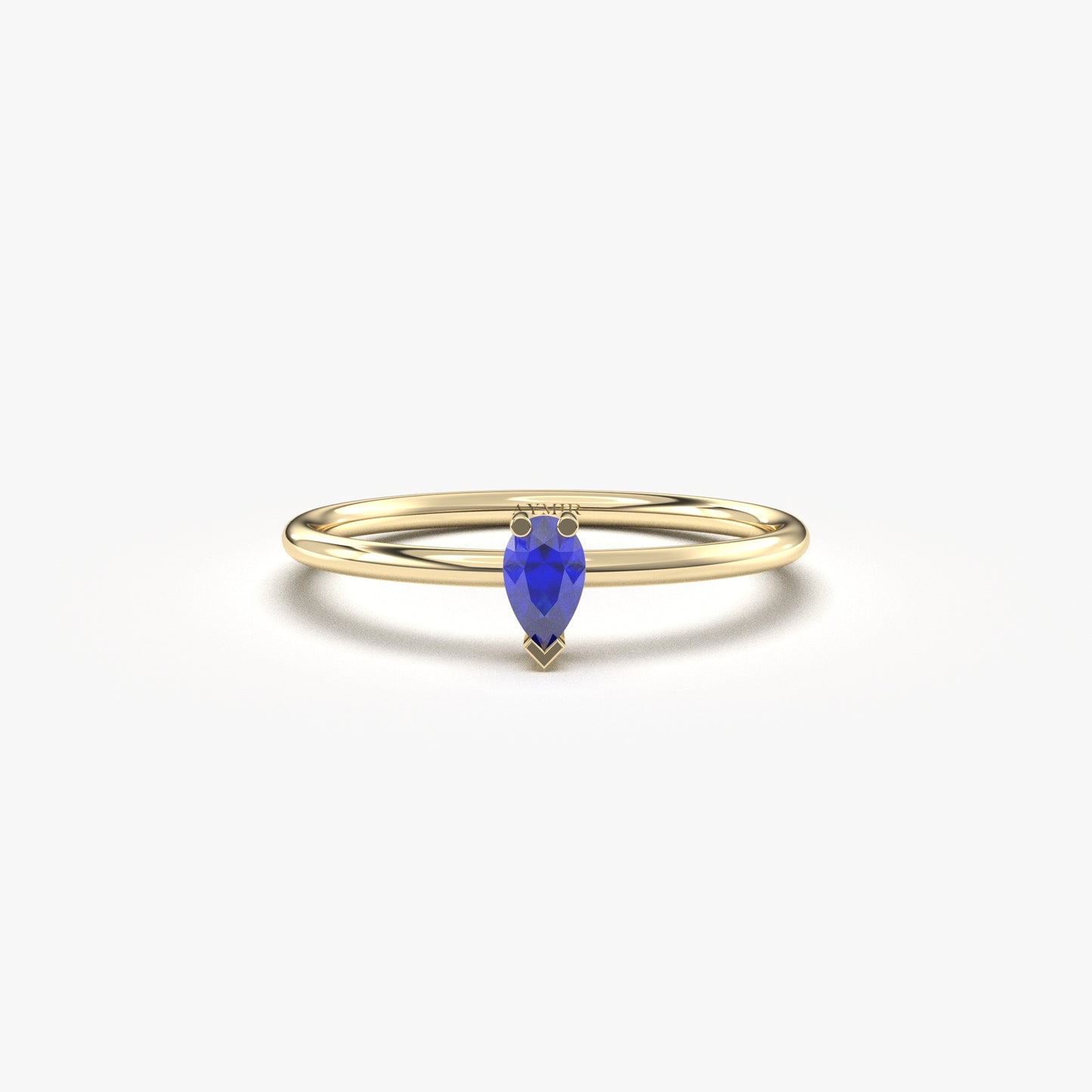 14K Gold Solitaire Pear Sapphire Ring - 2S217SAP