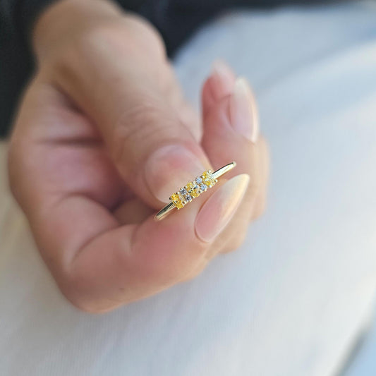 10K Gold Oval Citrine and Cz Ring - 2S46CIT