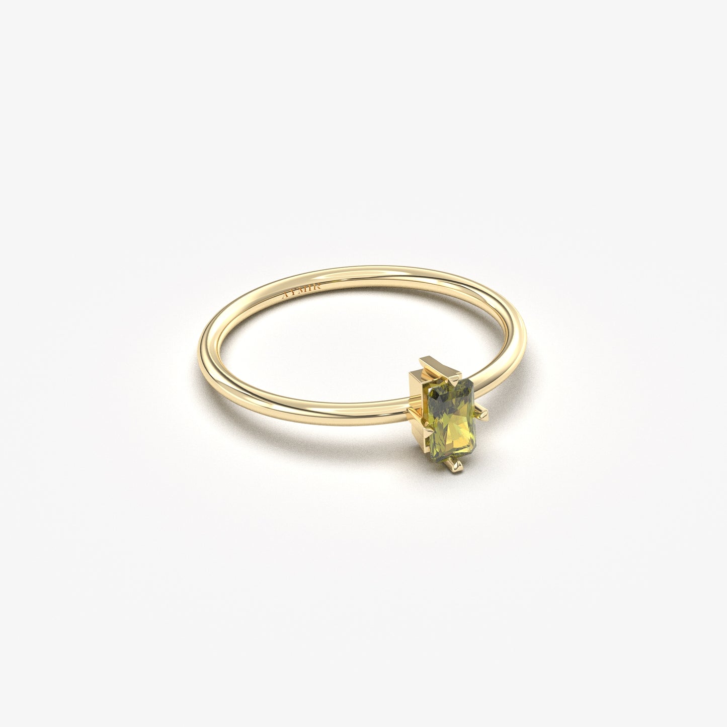 Anillo de peridoto baguette en oro de 18 quilates - 2S57PER
