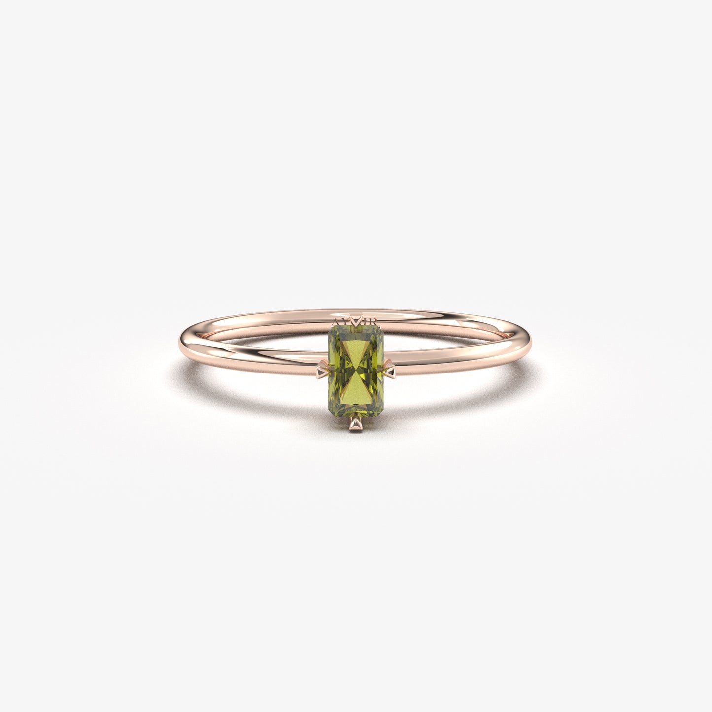 Anillo de peridoto baguette en oro de 18 quilates - 2S57PER