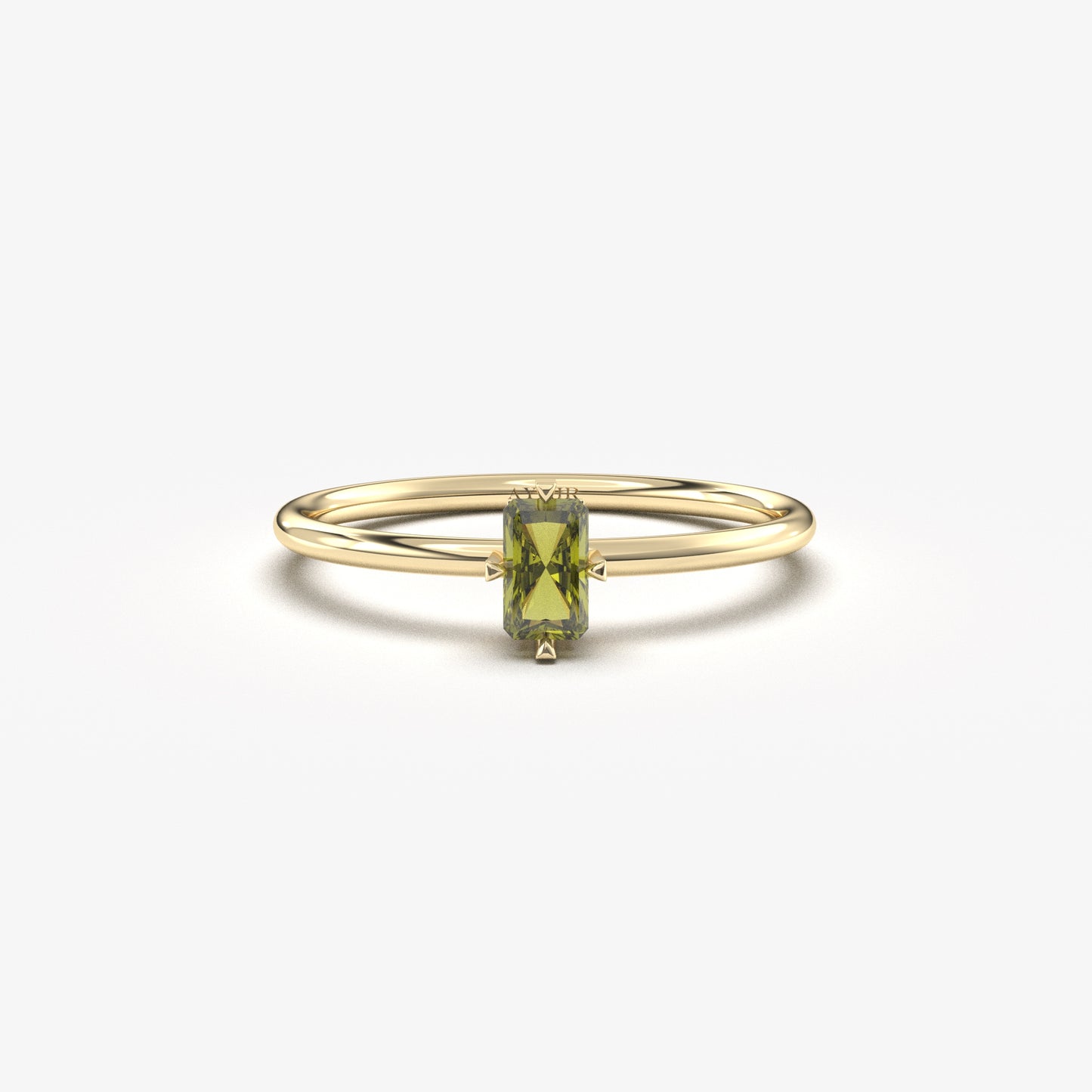 Anillo de peridoto baguette en oro de 18 quilates - 2S57PER