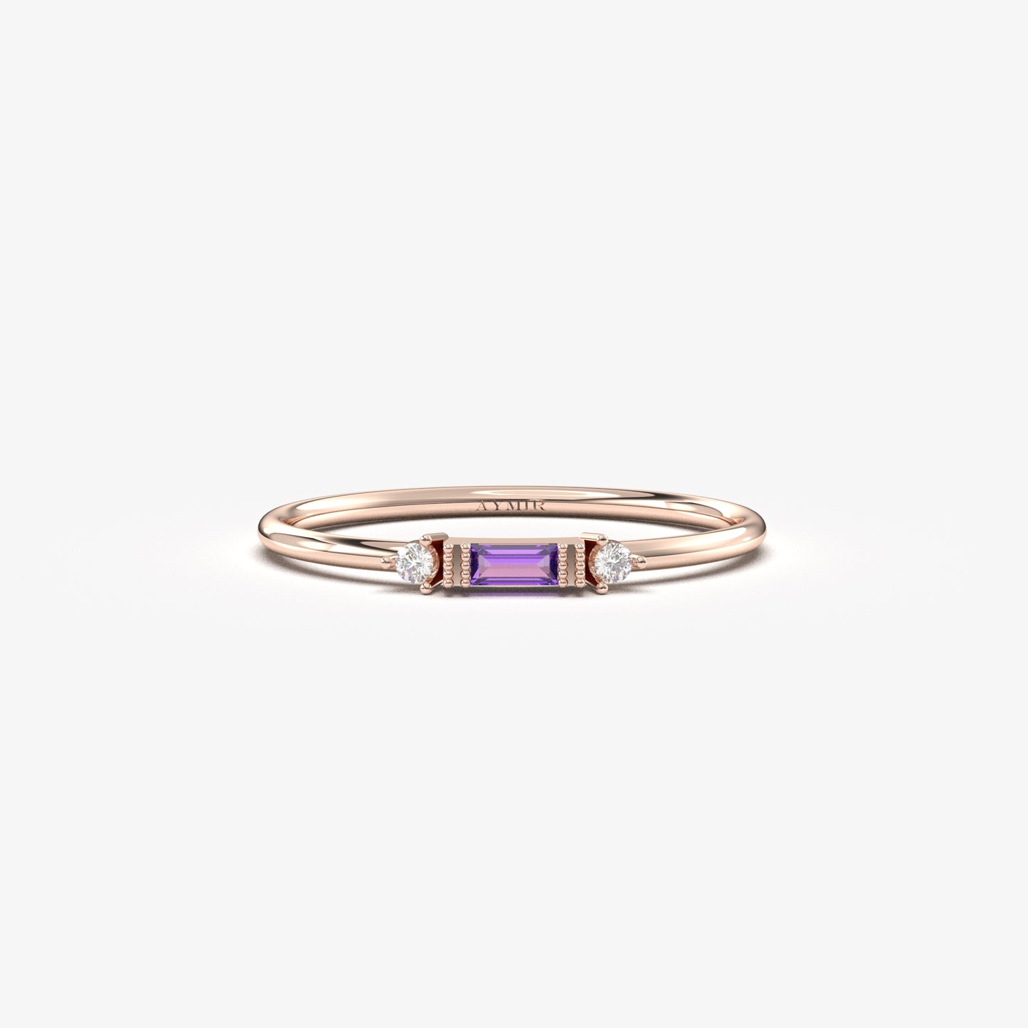 18K Gold Baguette and Cz Ring - 2S6AME