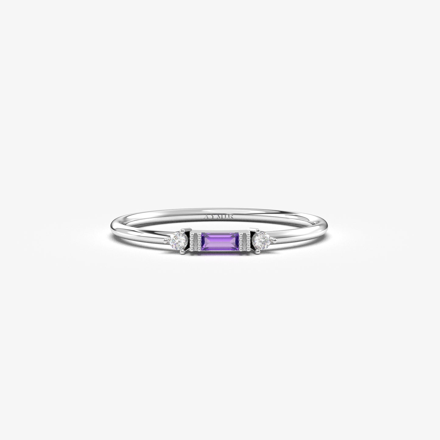 18K Gold Baguette and Cz Ring - 2S6AME