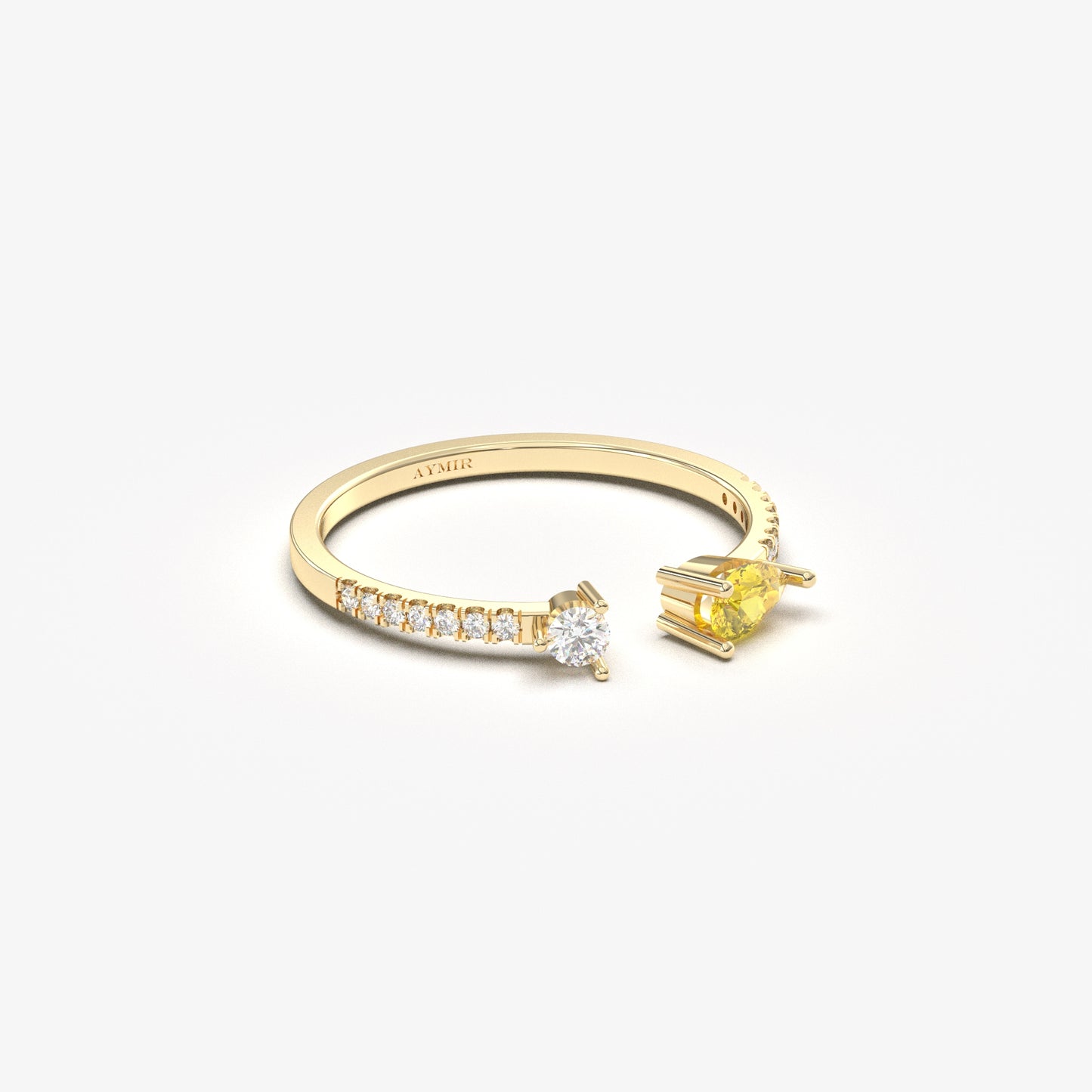 18K Gold Pear and Cz Ring - 2S74CIT