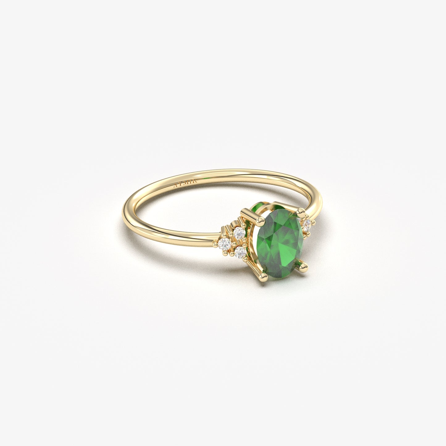 10K Gold Oval Emerald and Diamond Ring - 8S268EME