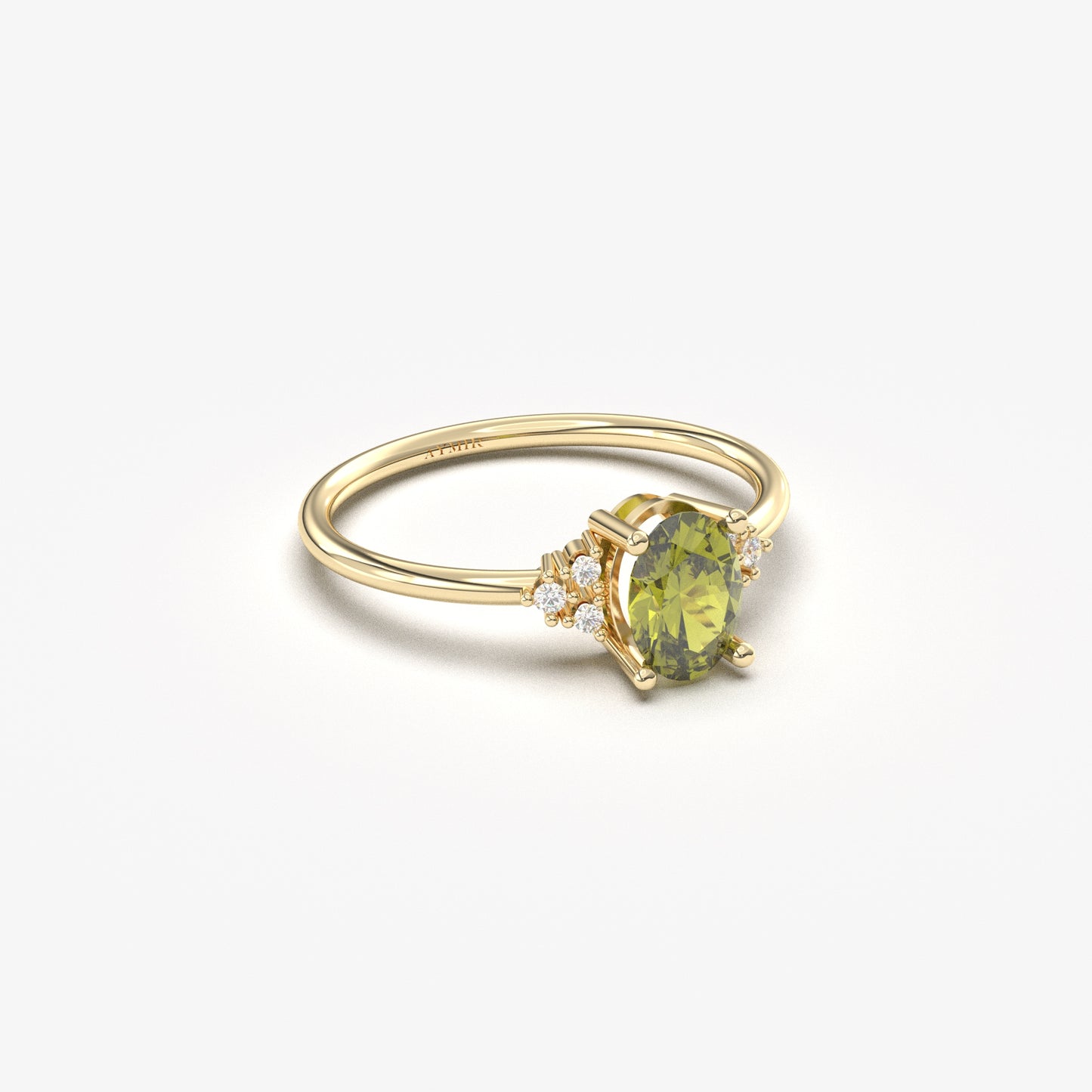 18K Gold Oval and Cz Ring - 8S268PER