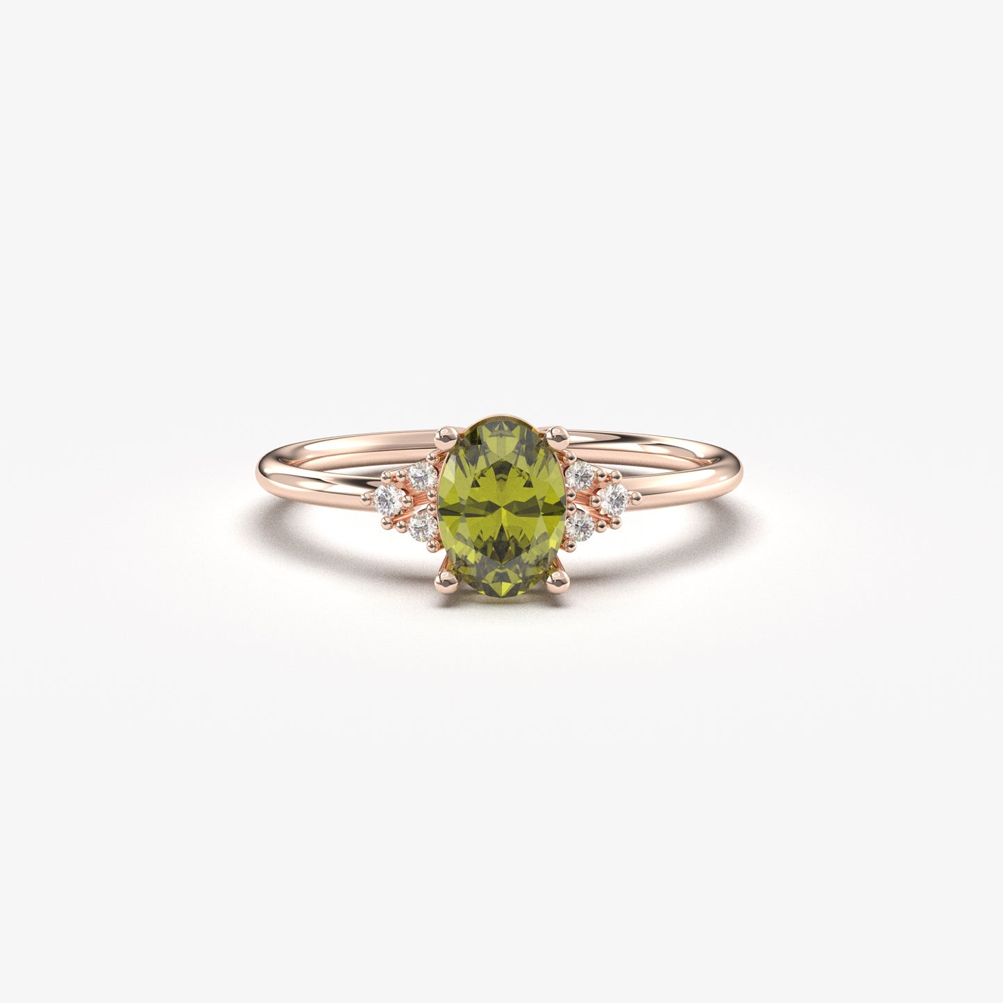 18K Gold Oval and Cz Ring - 8S268PER