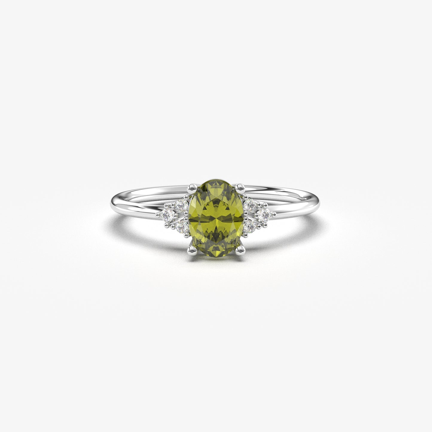 18K Gold Oval and Cz Ring - 8S268PER