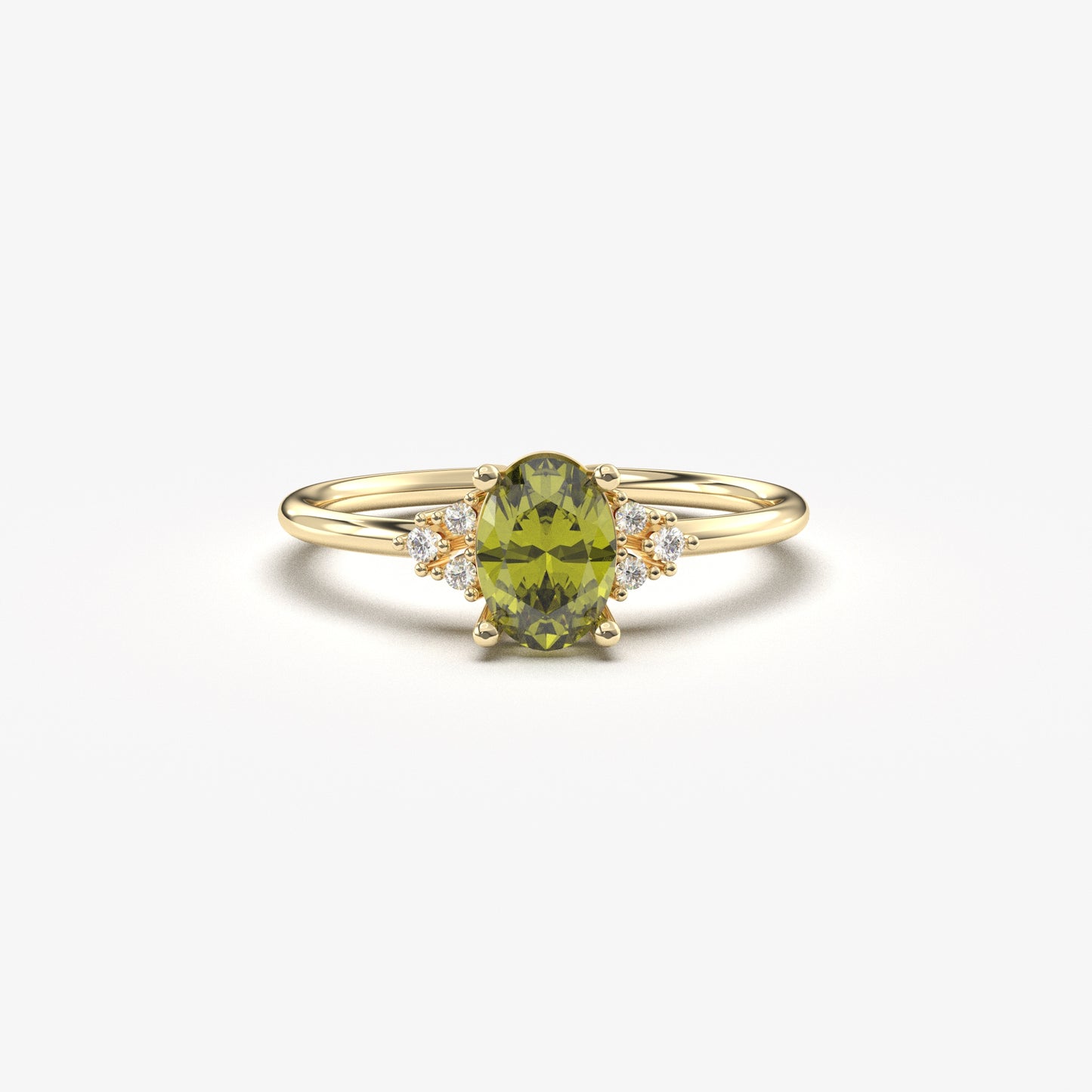 18K Gold Oval and Cz Ring - 8S268PER