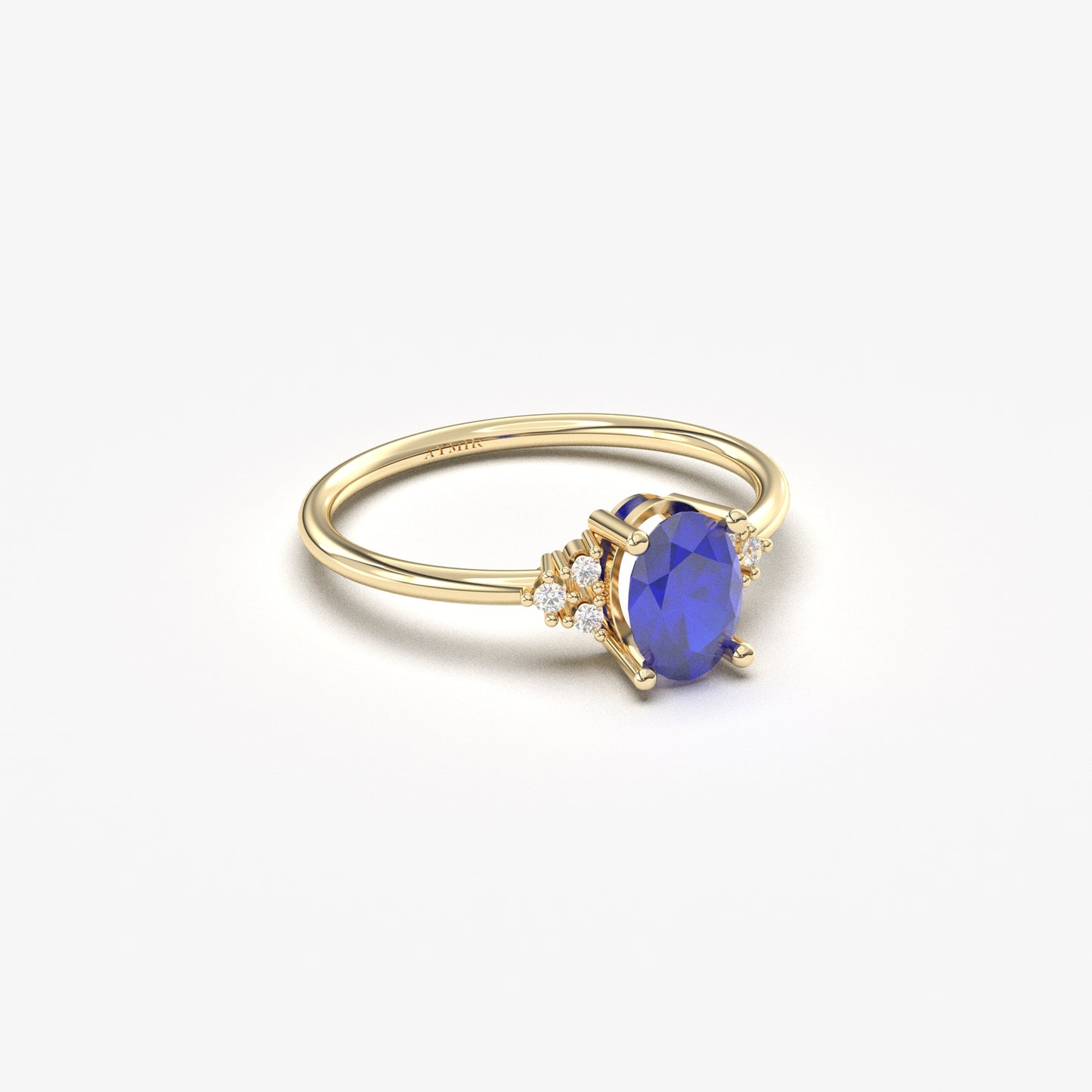18K Gold Oval and Diamond Ring - 8S268SAP