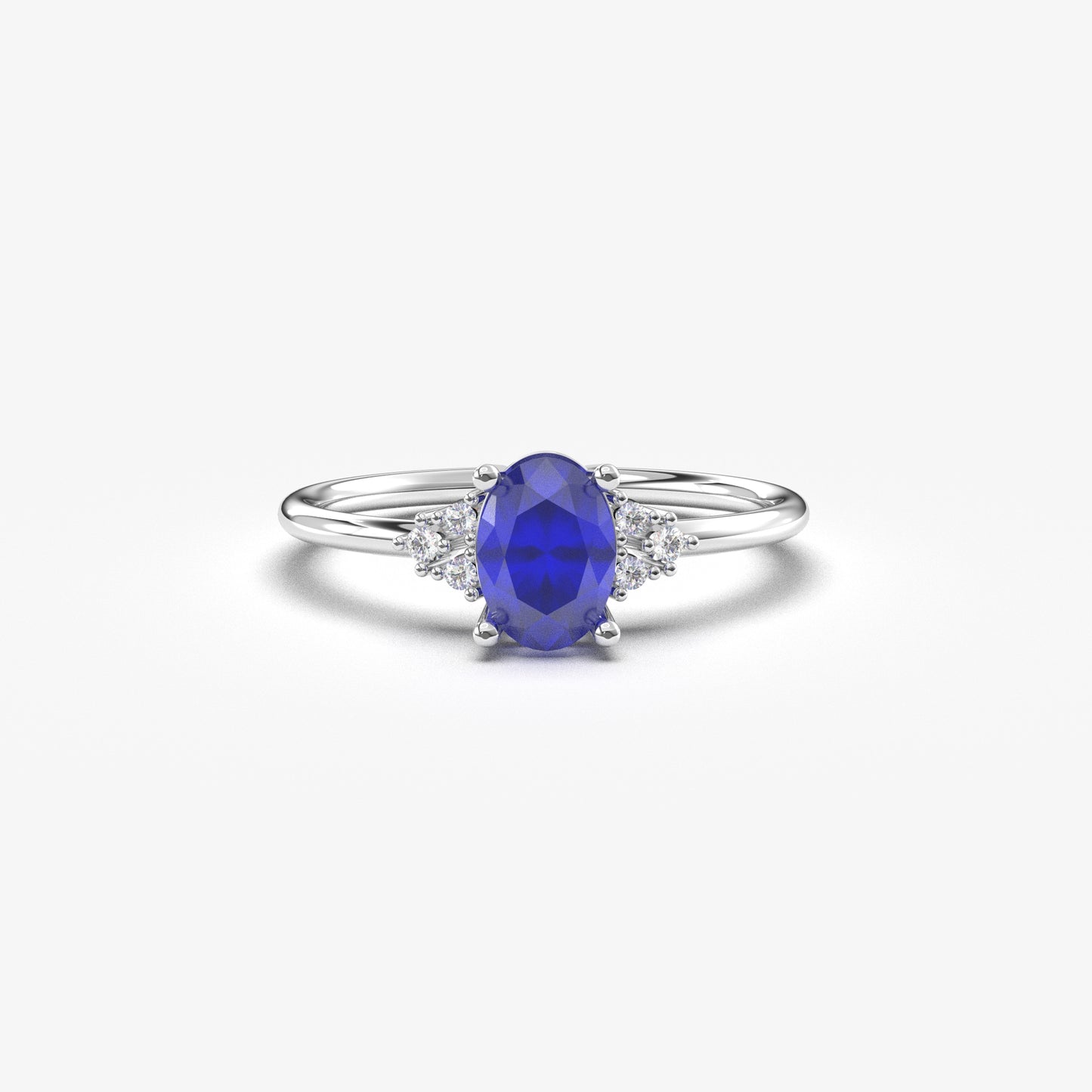 18K Gold Oval and Diamond Ring - 8S268SAP