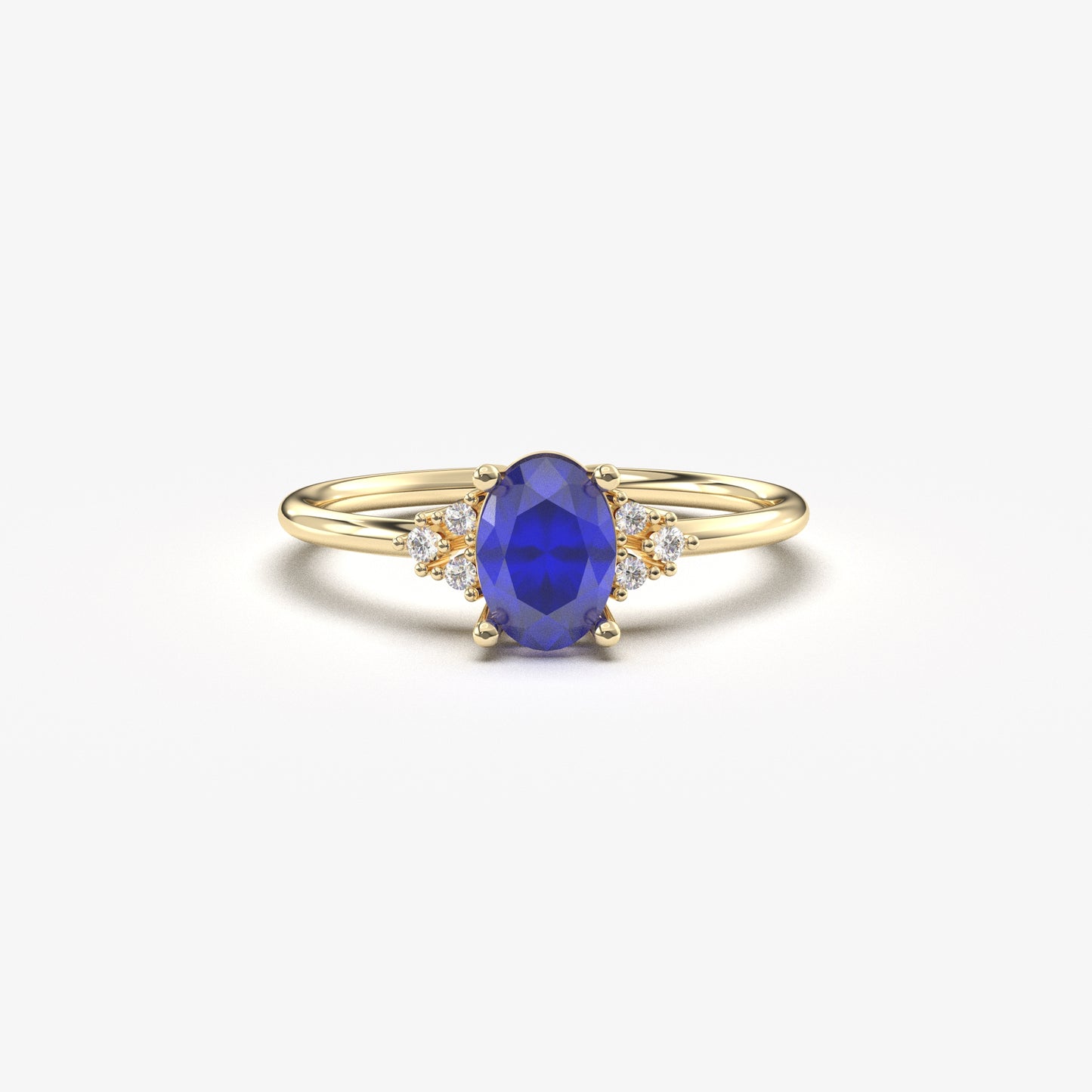 18K Gold Oval and Diamond Ring - 8S268SAP