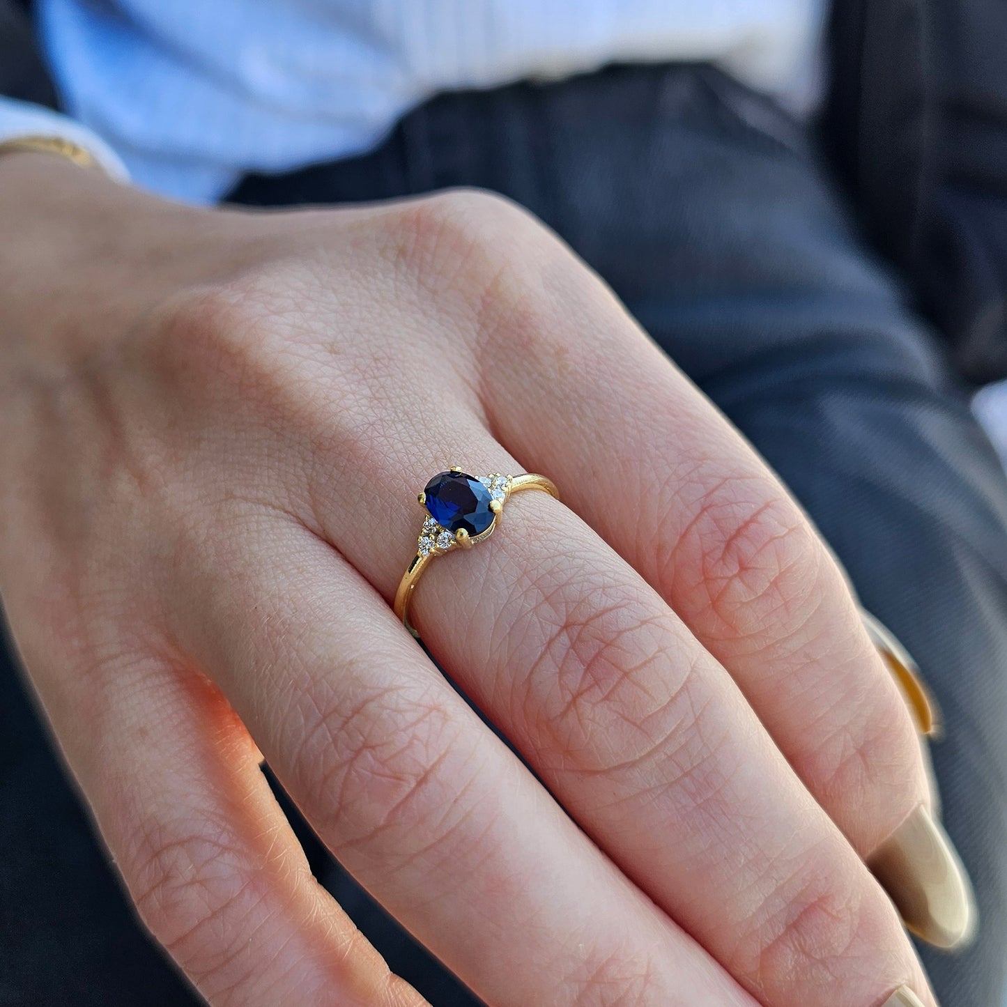 18K Gold Oval and Diamond Ring - 8S268SAP