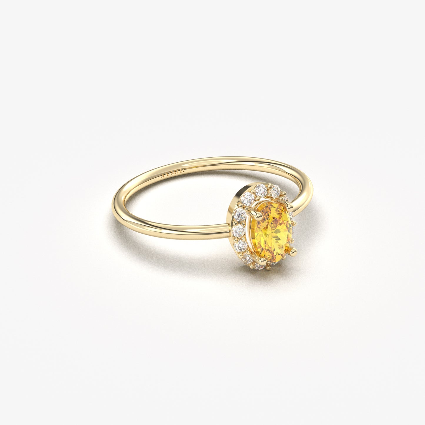 18K Gold Oval and Cz Ring - 8S26CIT