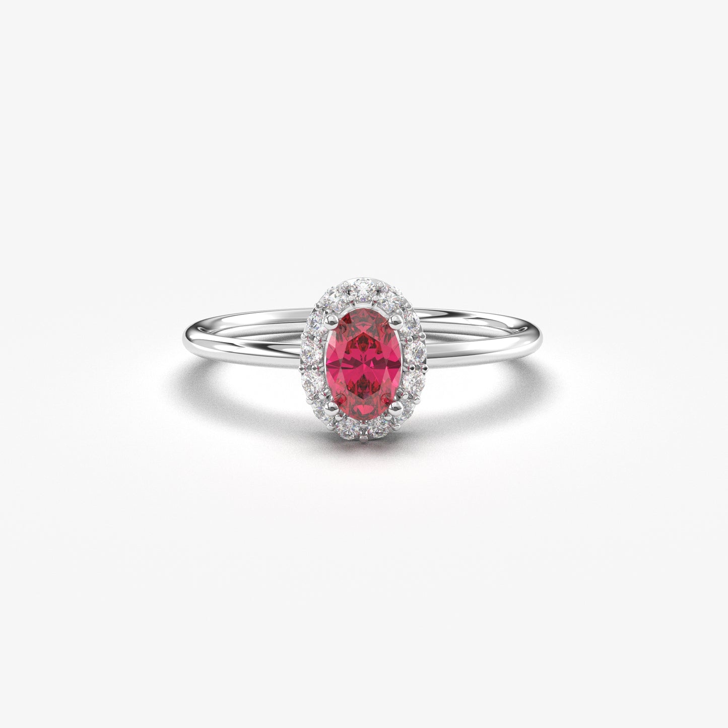 10K Gold Vintage Oval Ruby and Cz Ring - 8S26RBY