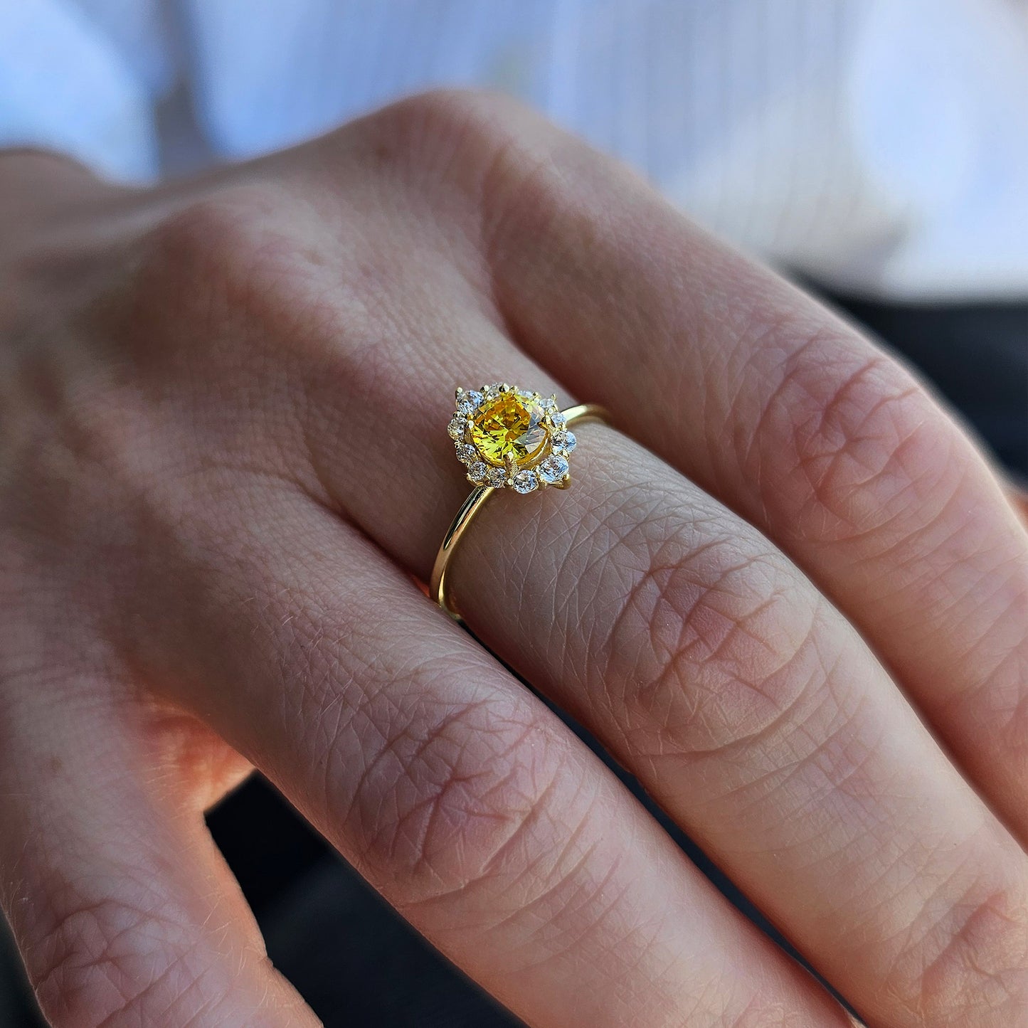 14K Gold Citrine and Diamond Ring - 8S62CIT