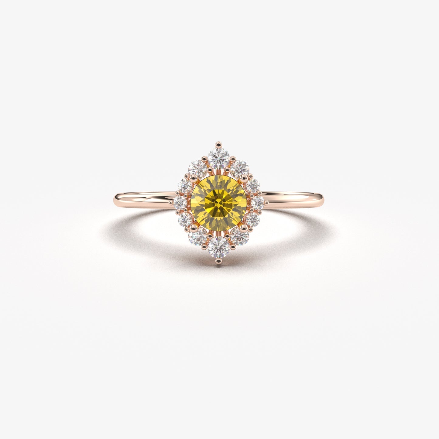 14K Gold Citrine and Diamond Ring - 8S62CIT